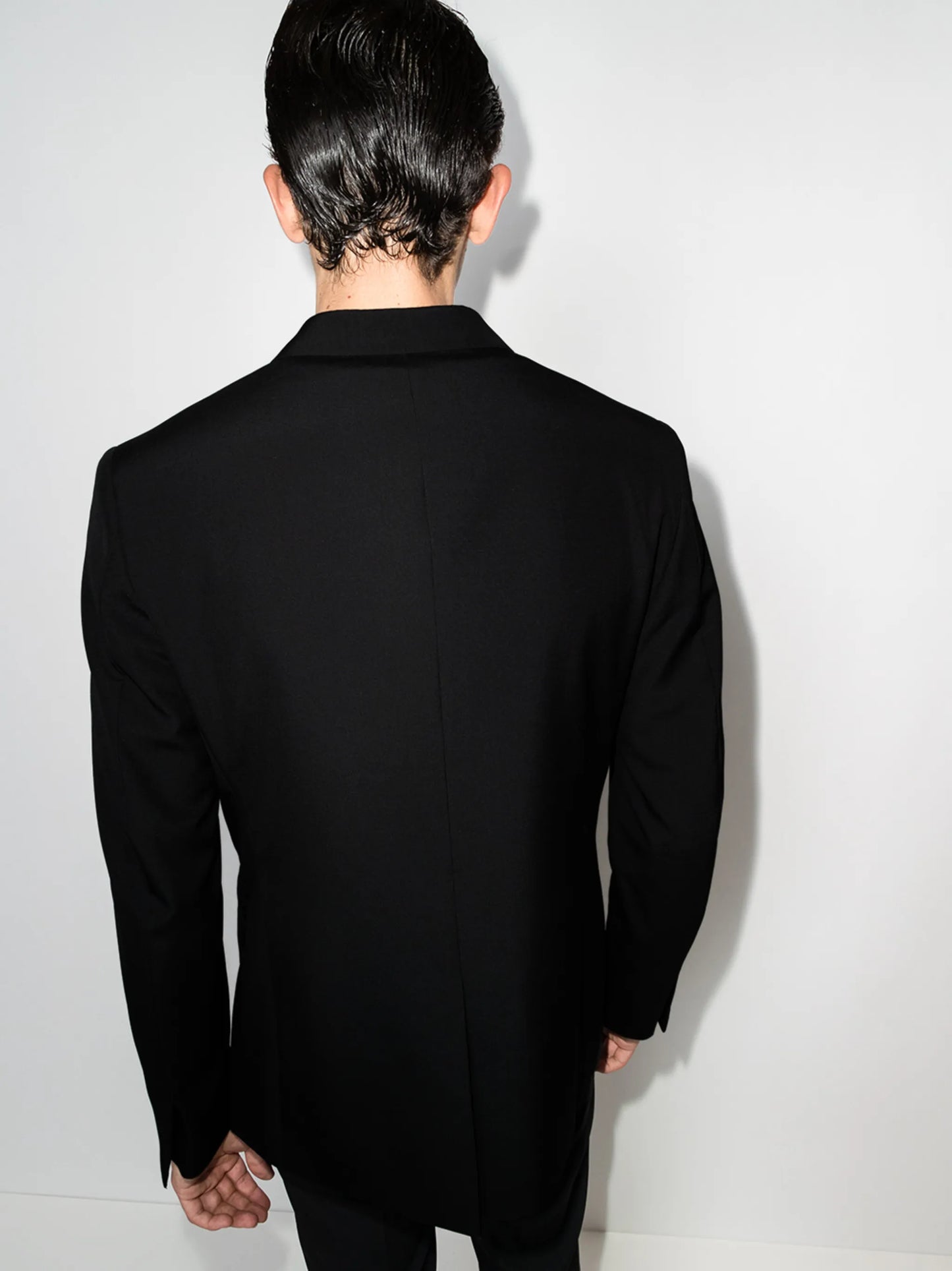 padlock-detail tailored wool blazer