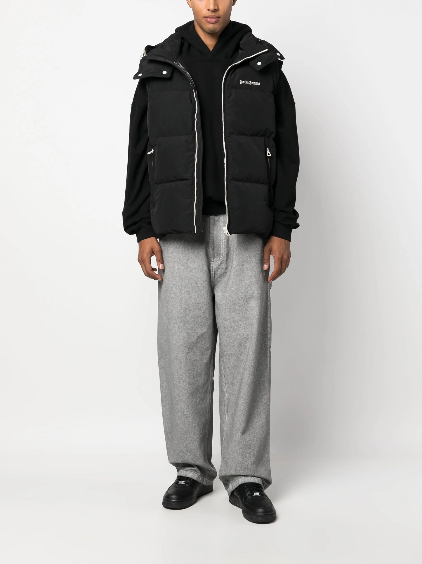 logo-embroidered puffer gilet