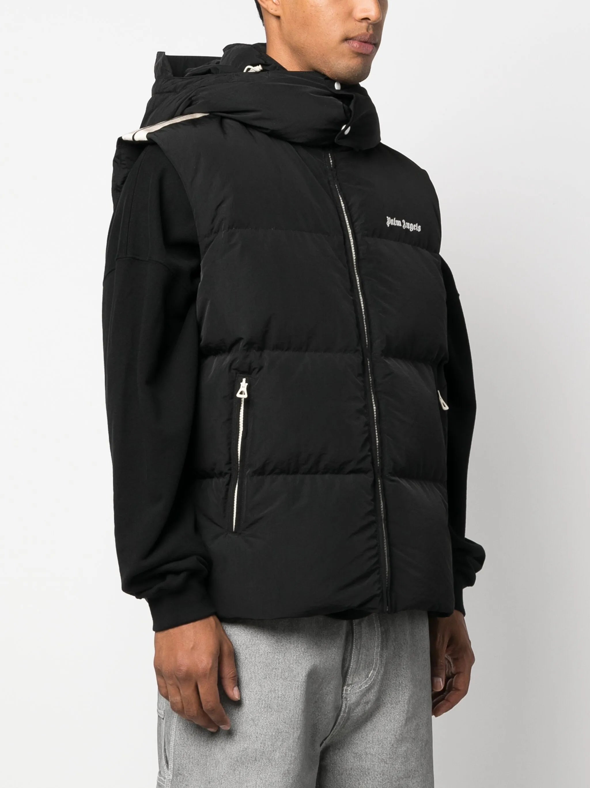 logo-embroidered puffer gilet