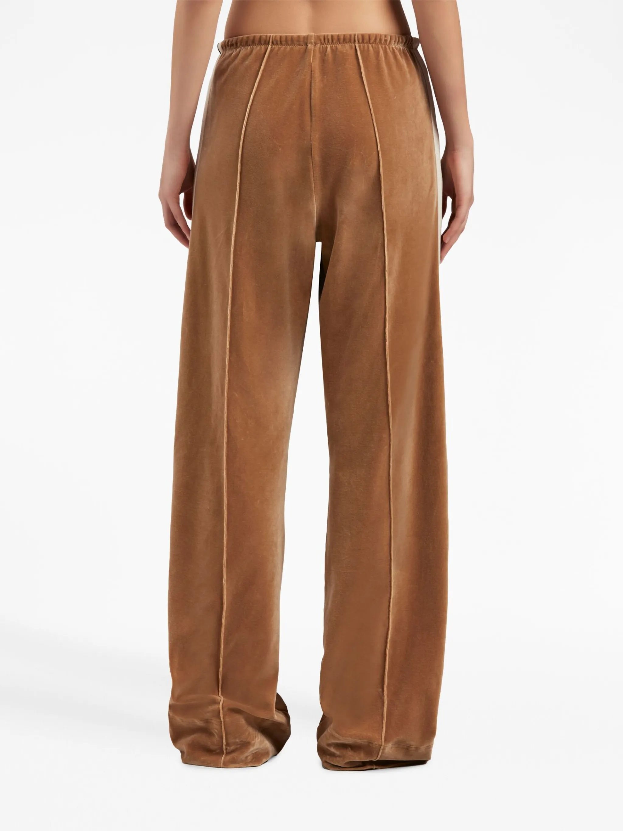 wide-leg velvet track pants