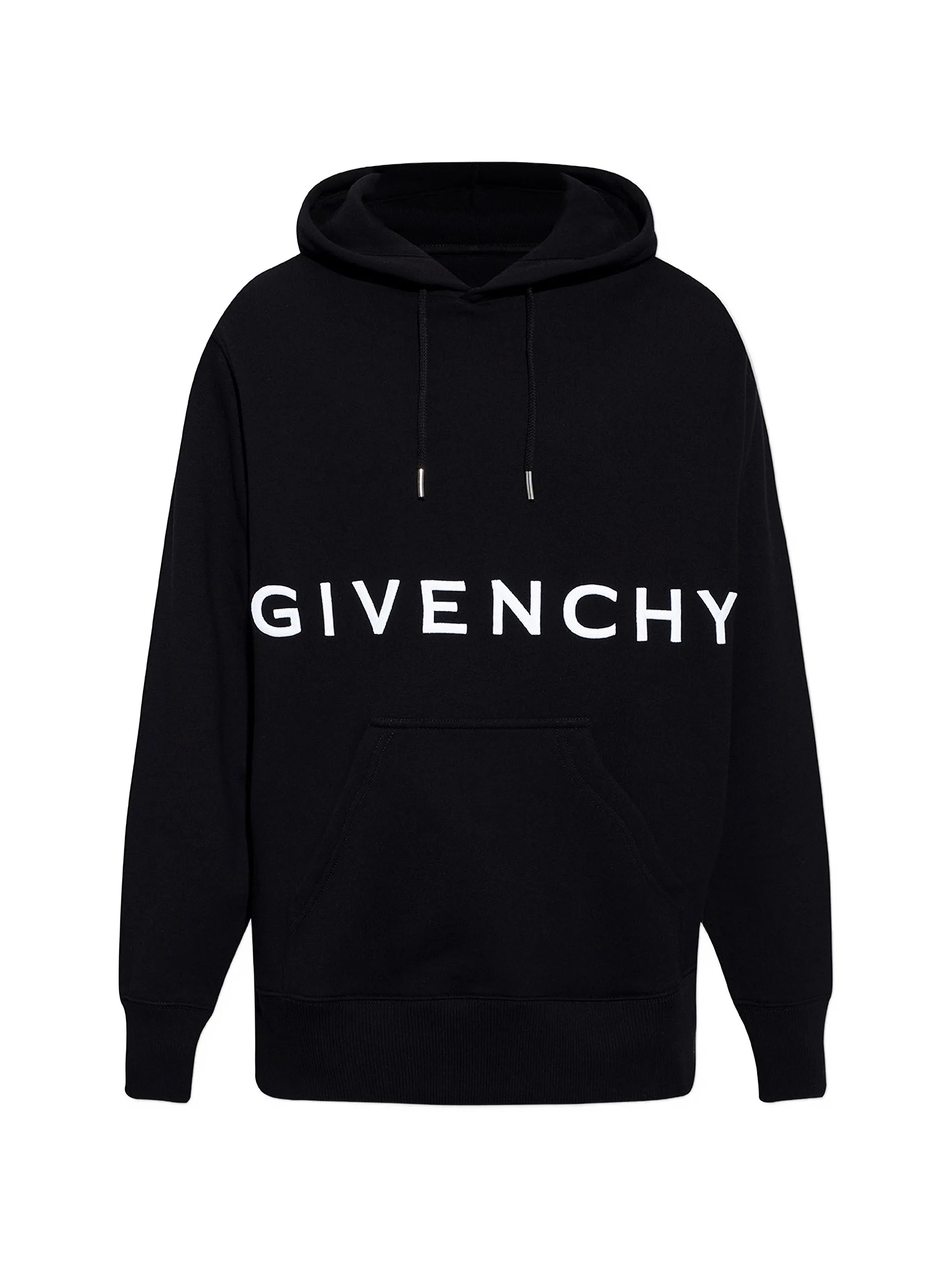 embroidered-logo hoodie