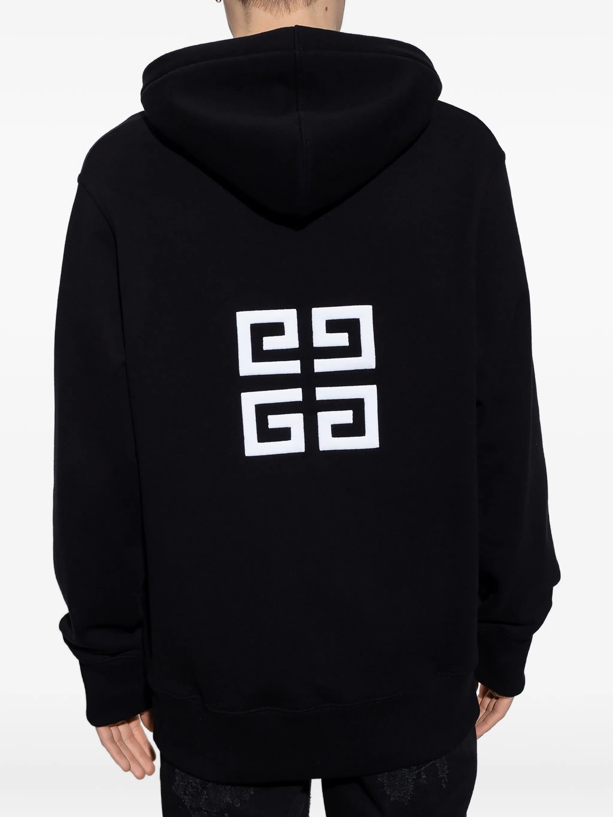 embroidered-logo hoodie