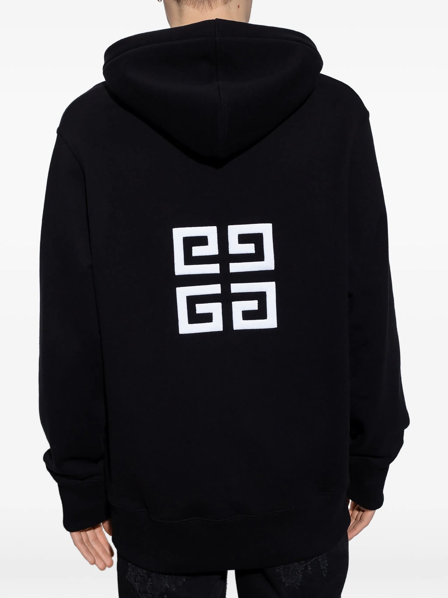 embroidered-logo hoodie