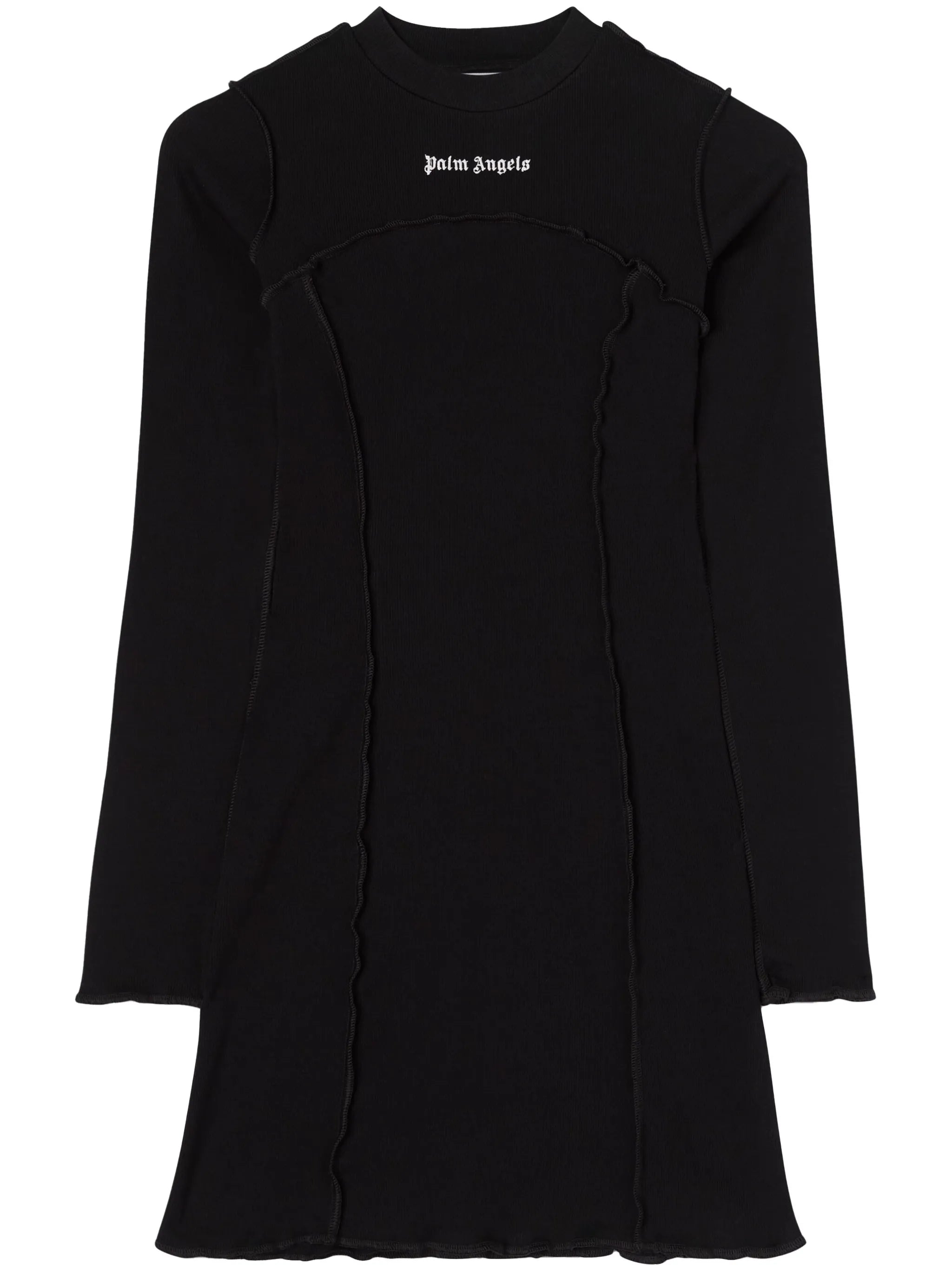 logo-embroidered ribbed minidress