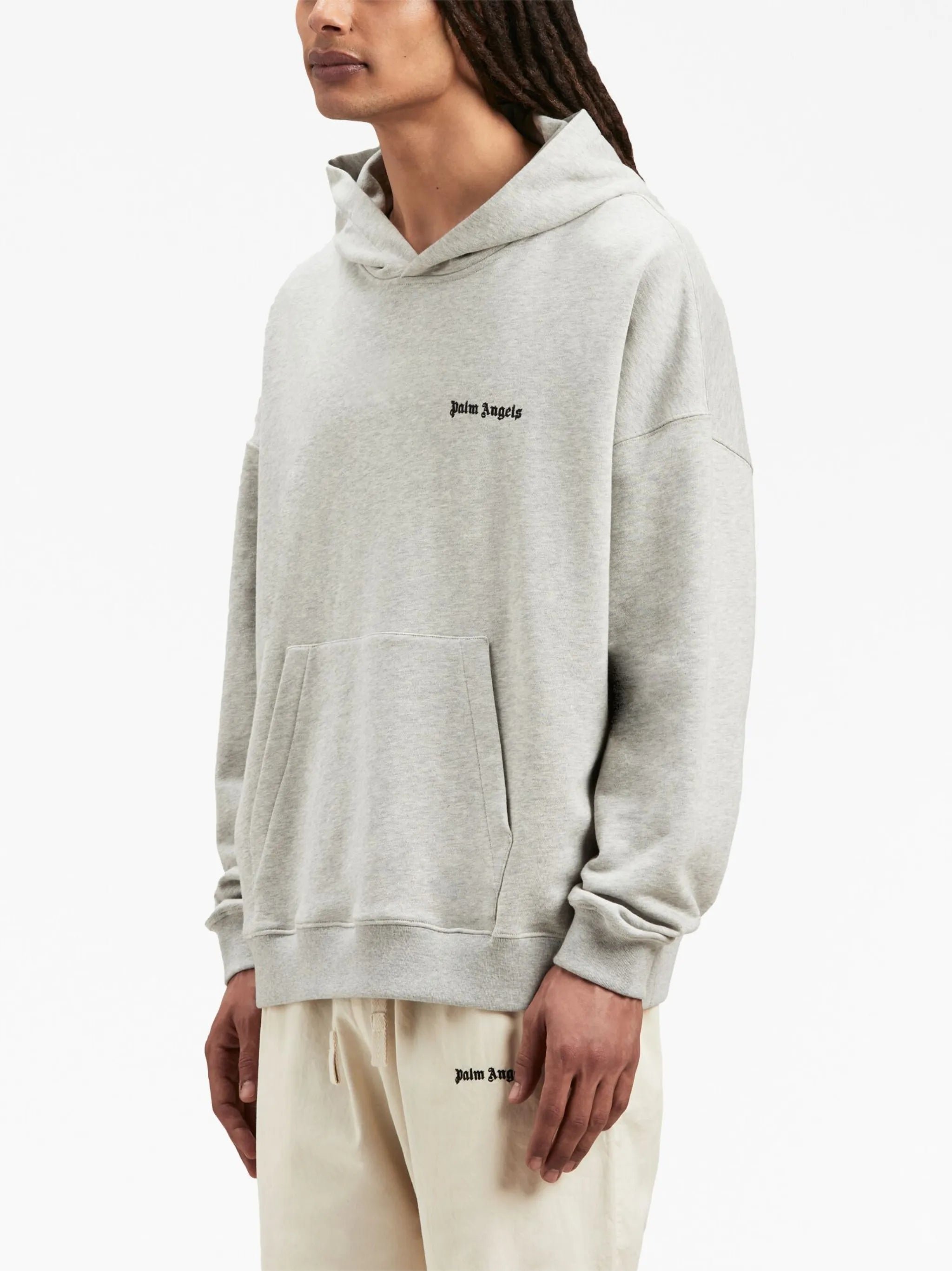 embroidered-logo hoodie