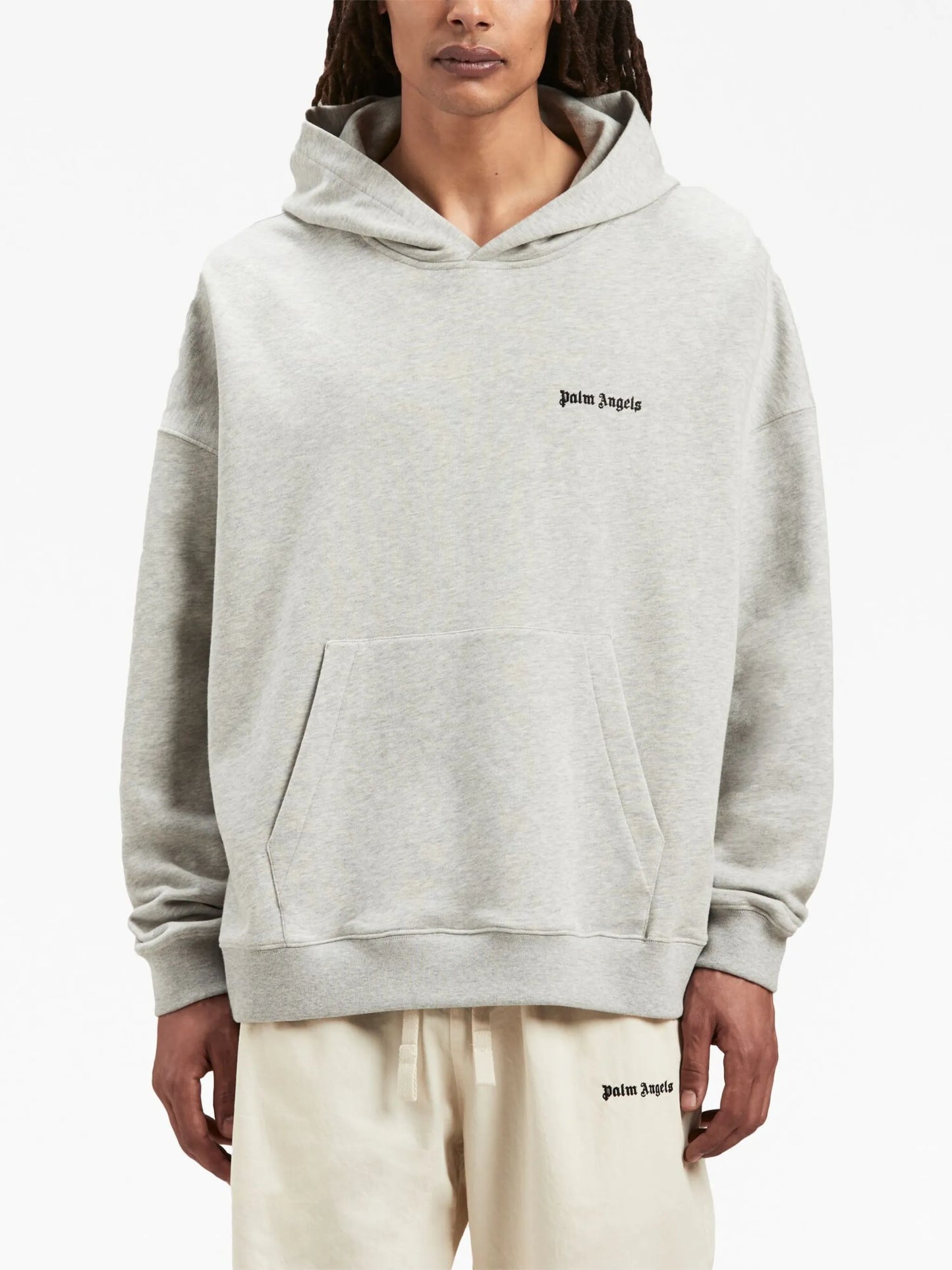 embroidered-logo hoodie