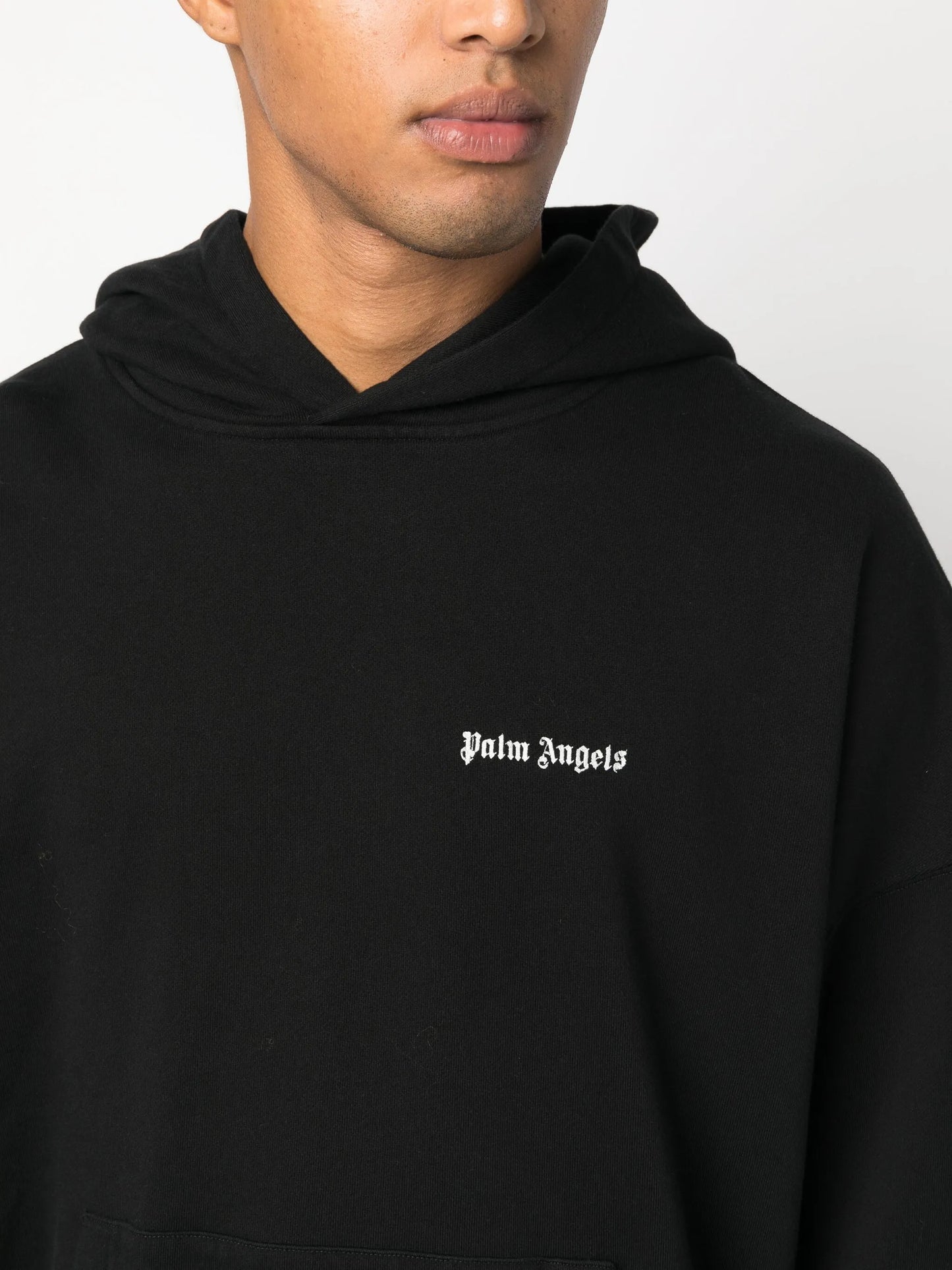 logo-embroidered cotton hoodie