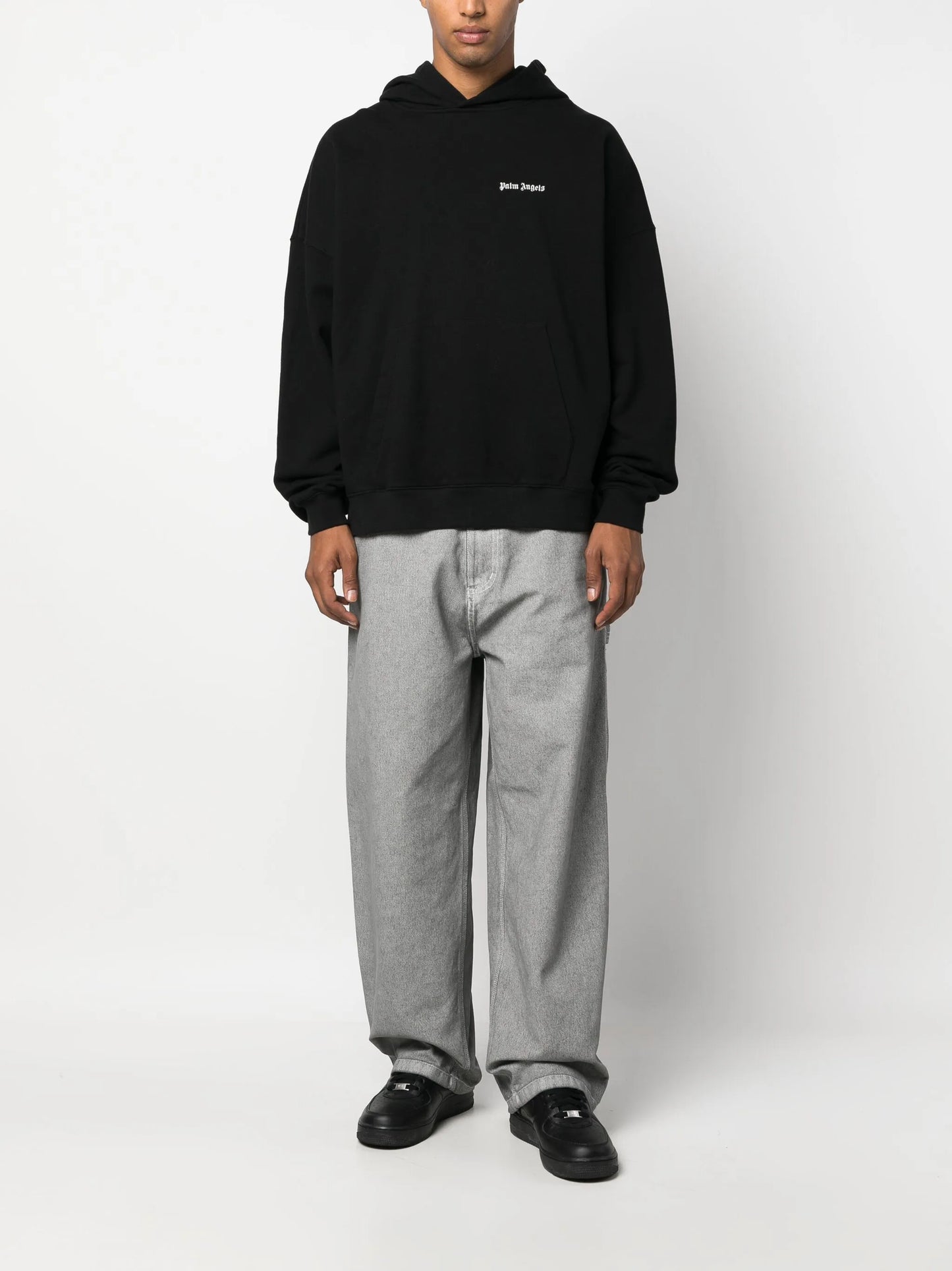 logo-embroidered cotton hoodie