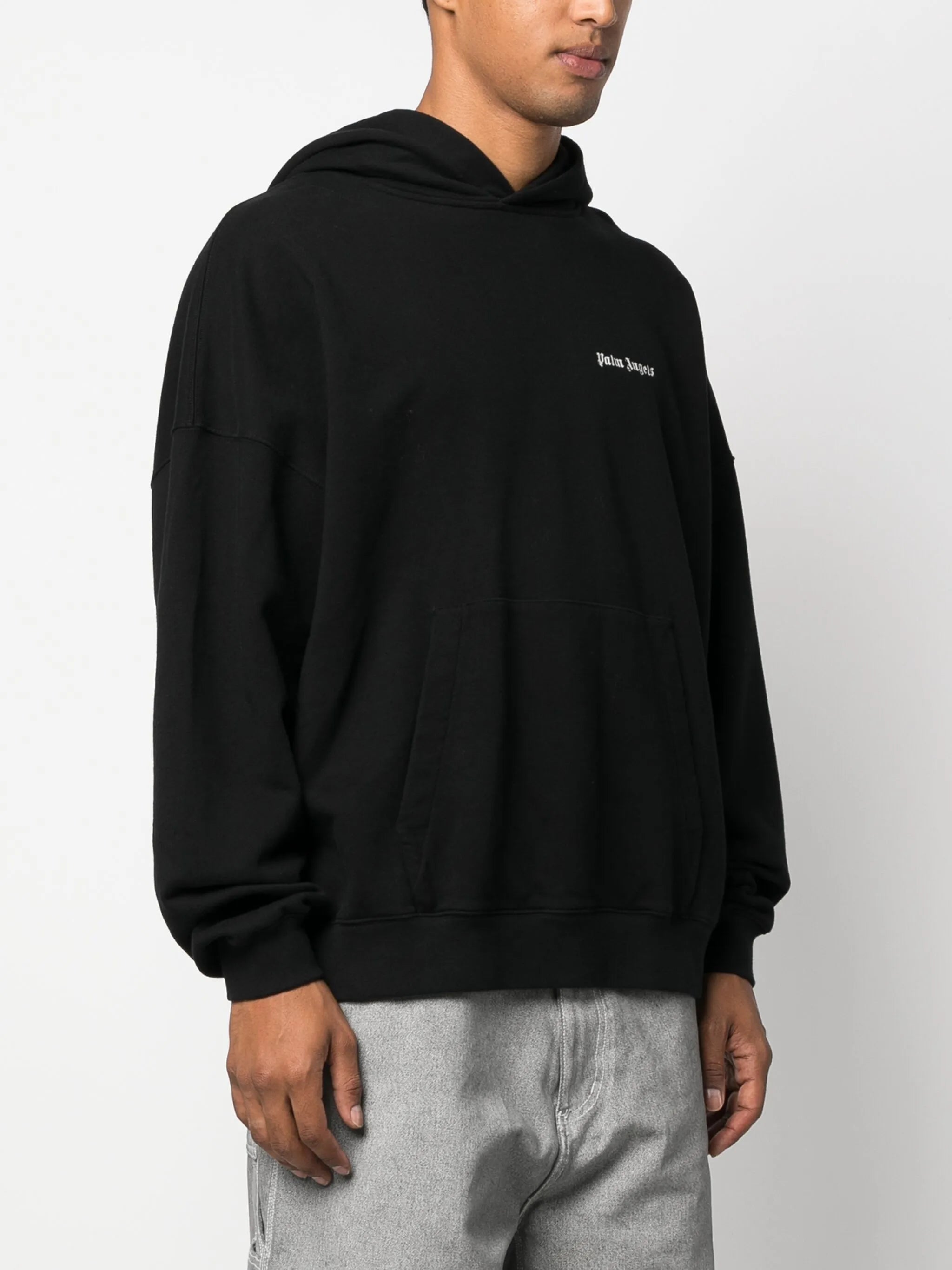 logo-embroidered cotton hoodie