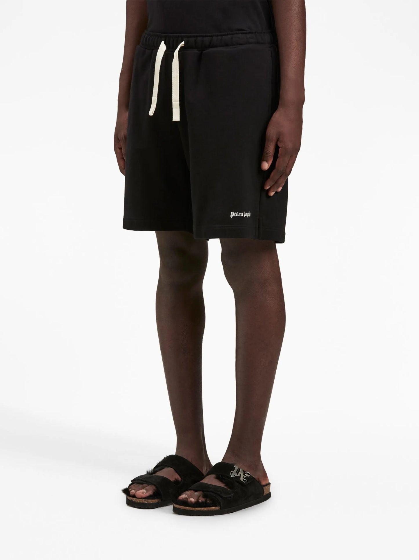 embroidered-logo track shorts