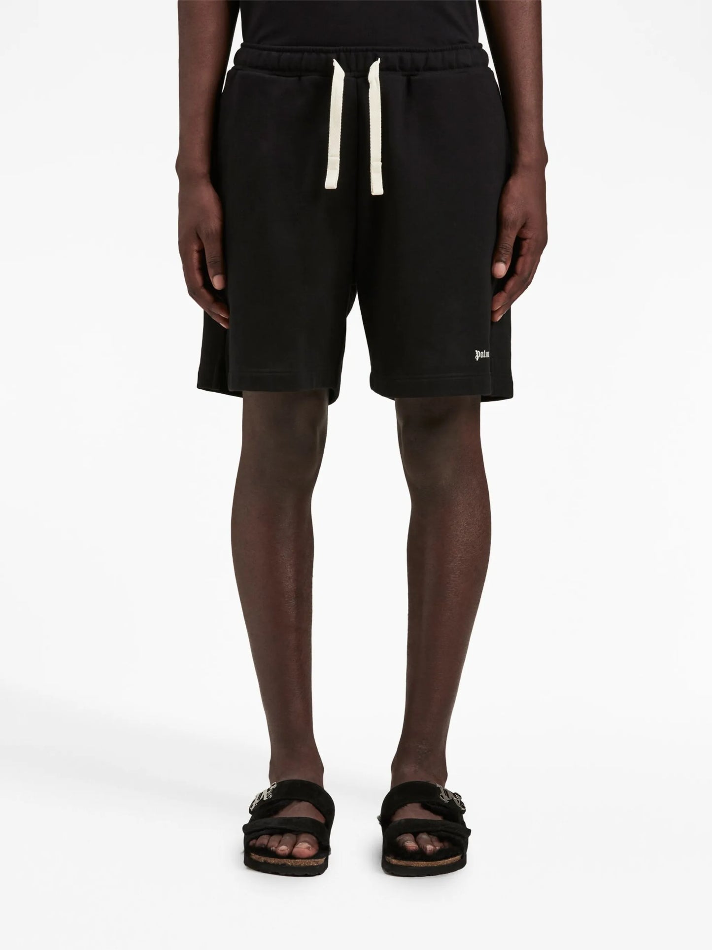 embroidered-logo track shorts