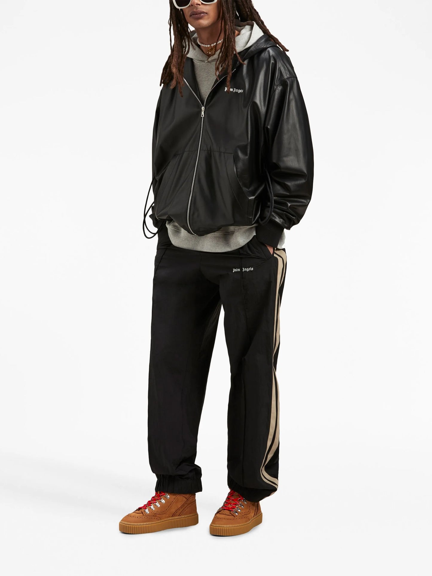 logo-print side-stripe track pants