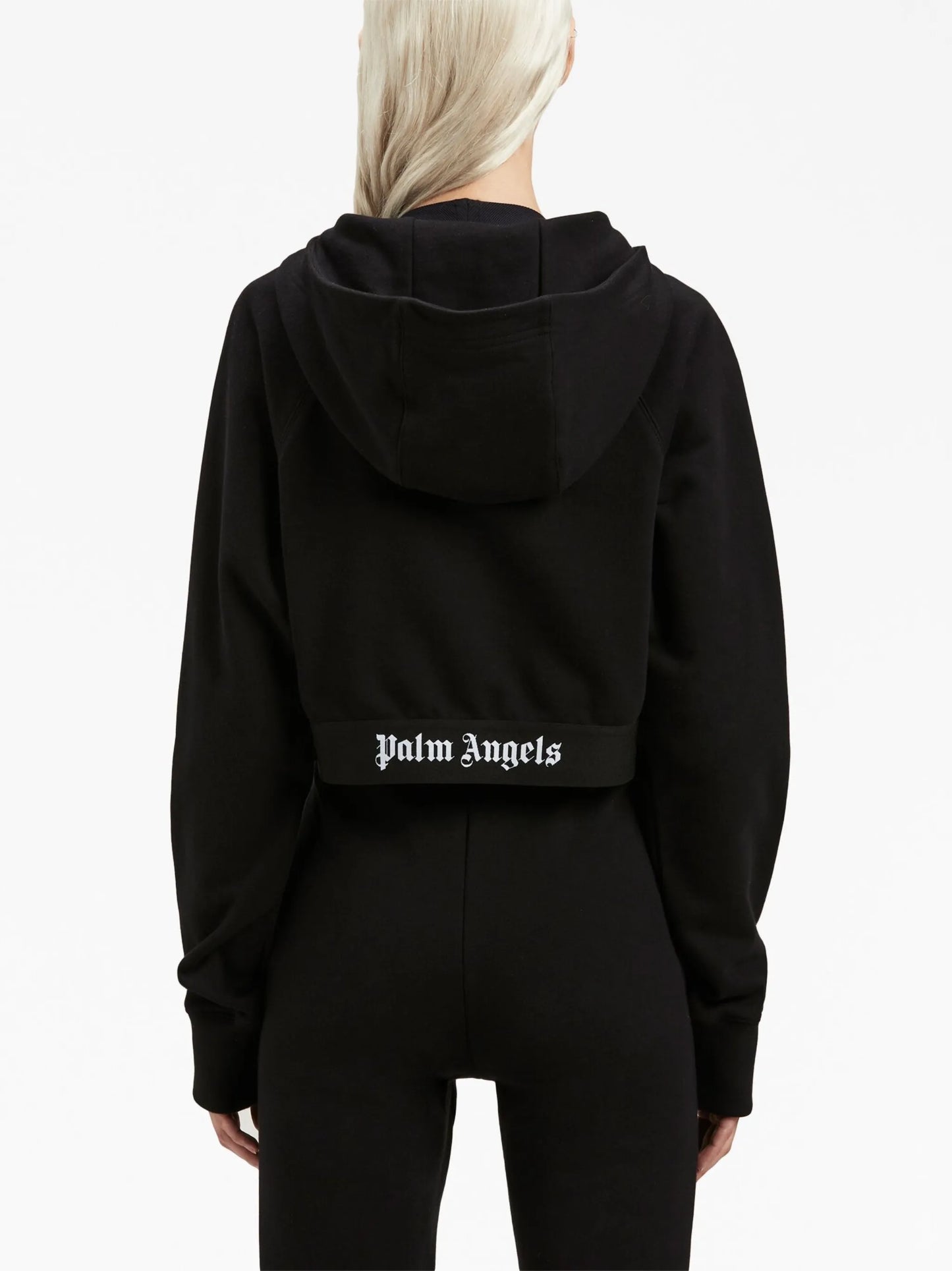 logo-strap cotton cropped sweatshirt