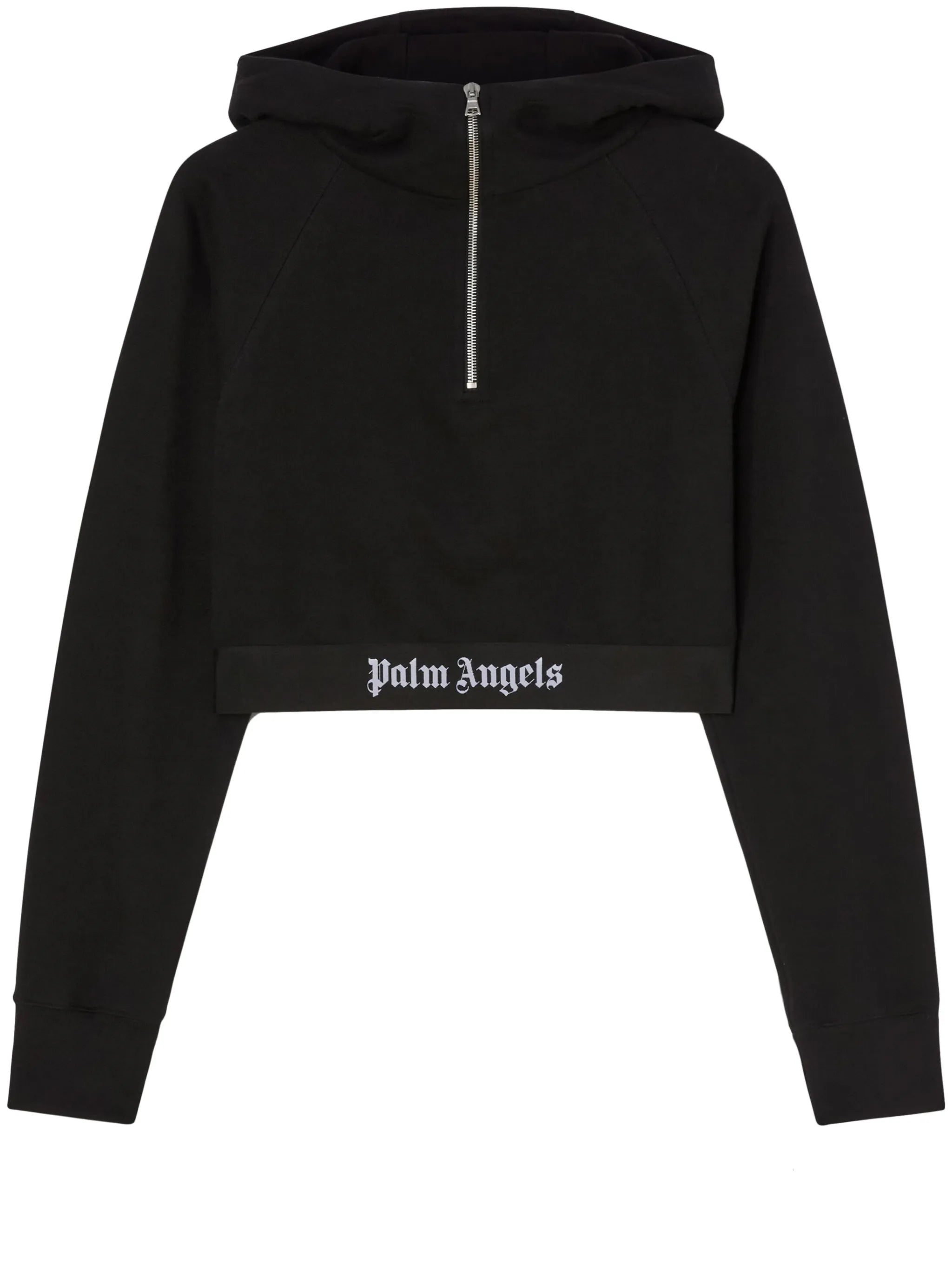 logo-strap cotton cropped sweatshirt