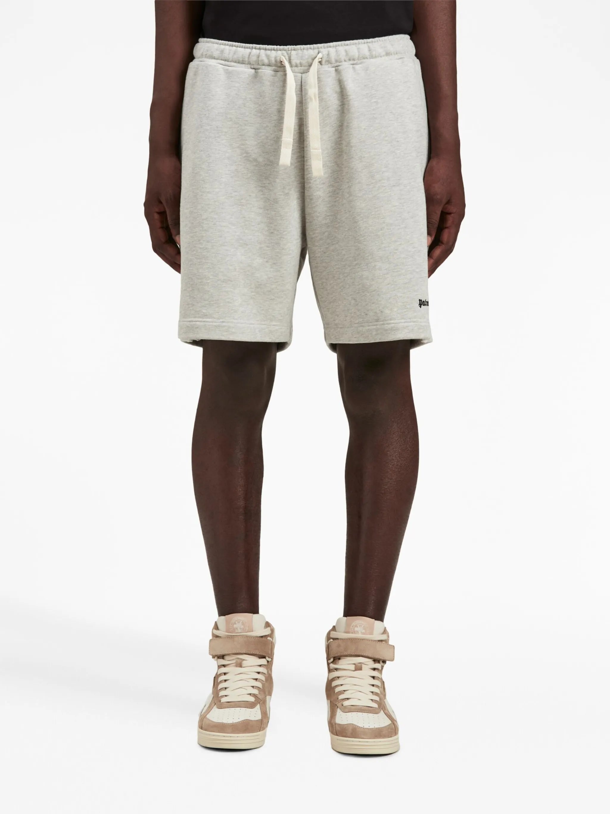 embroidered-logo track shorts