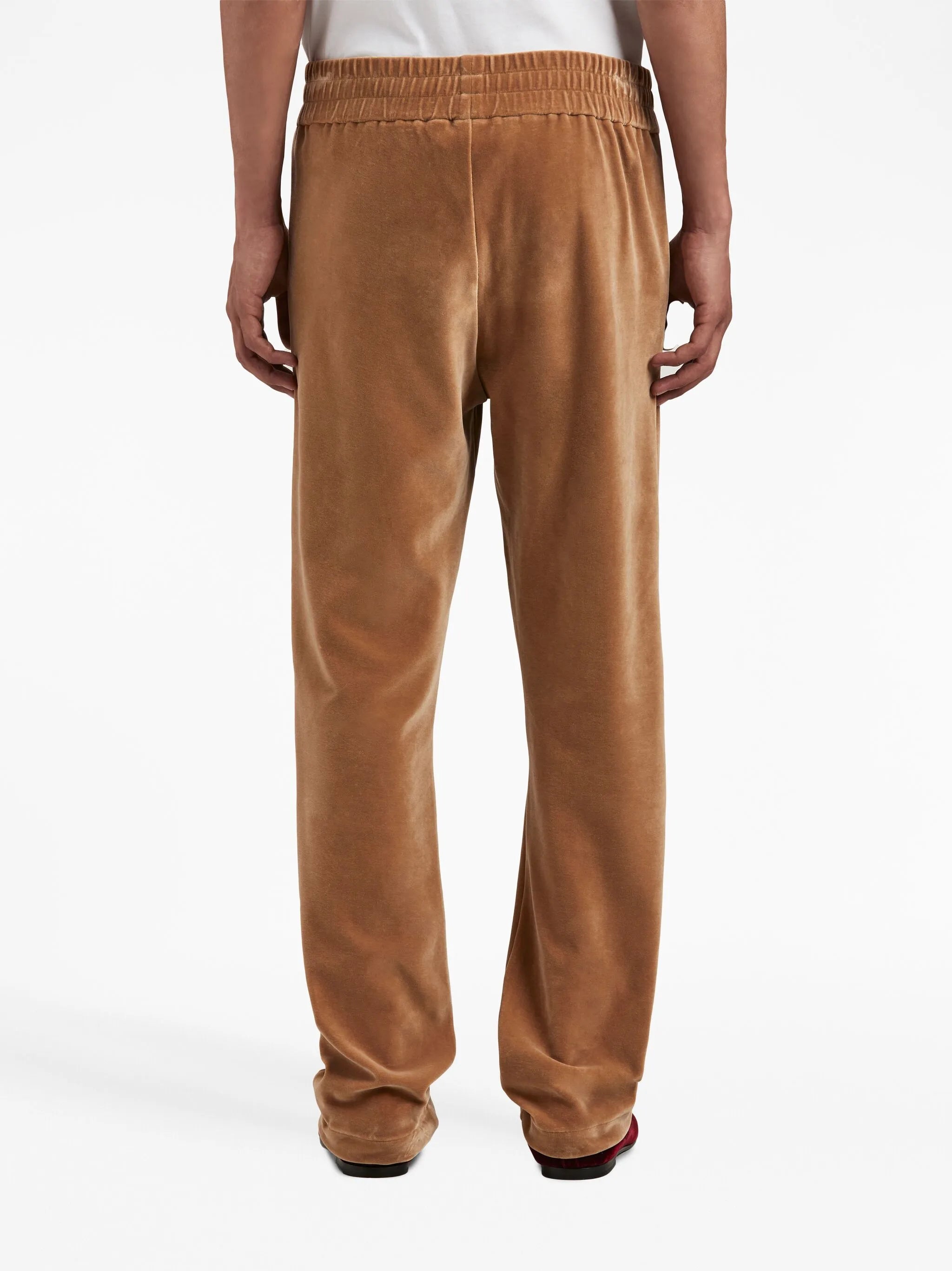 logo-print velvet track pants