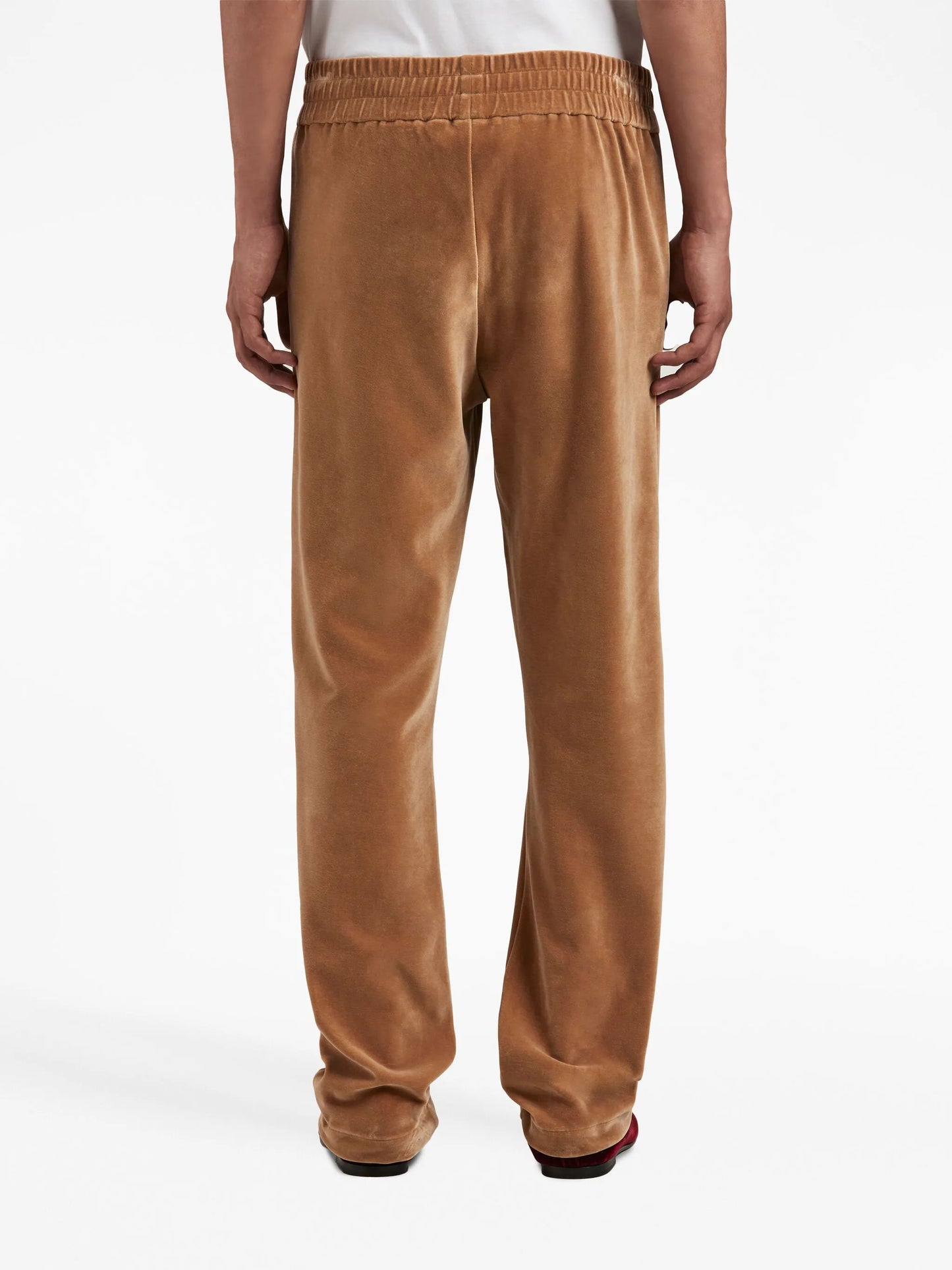 logo-print velvet track pants