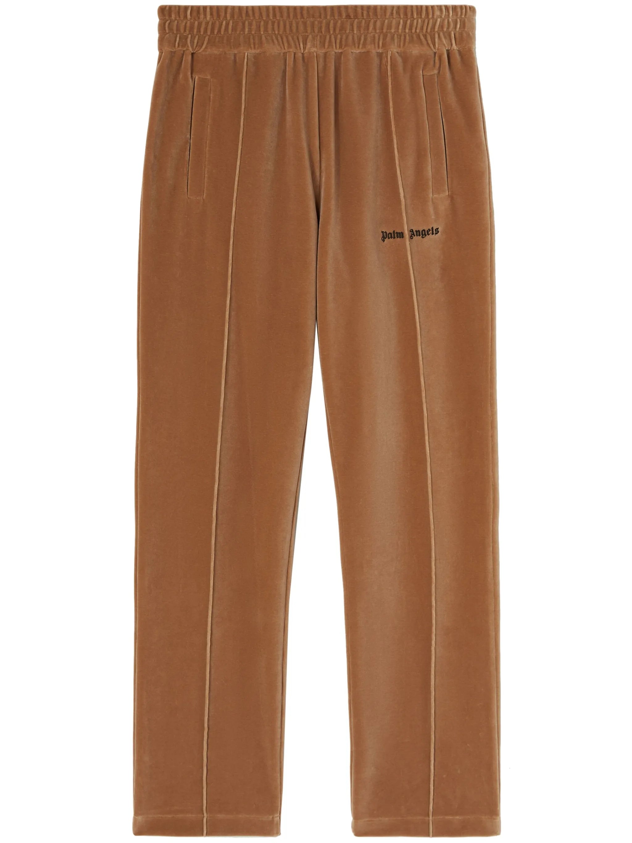 logo-print velvet track pants