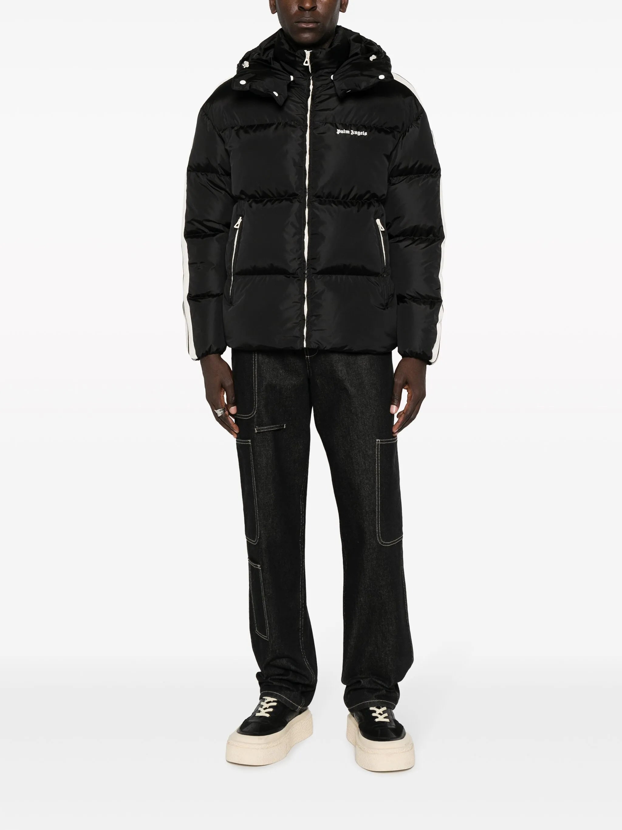 logo-print padded jacket
