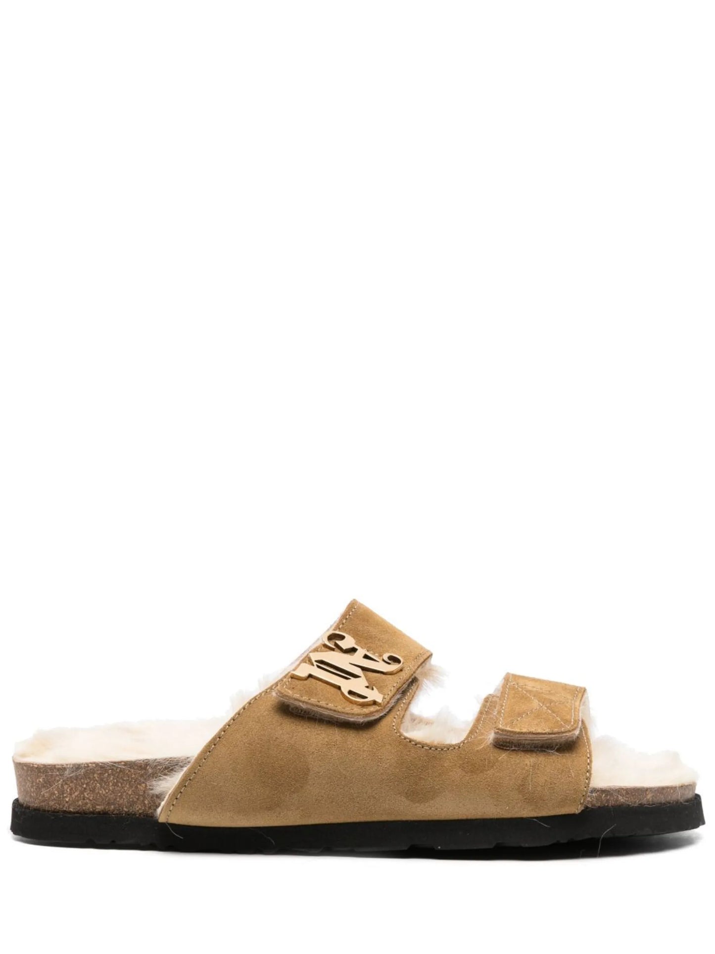 logo-plaque suede sandals