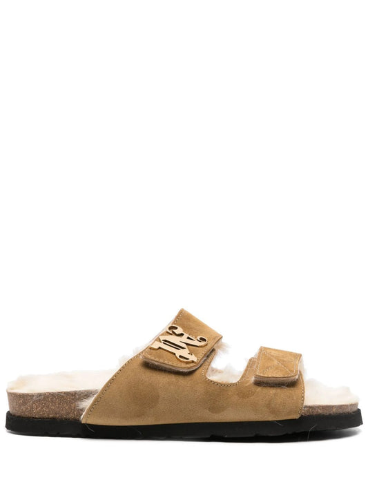logo-plaque suede sandals