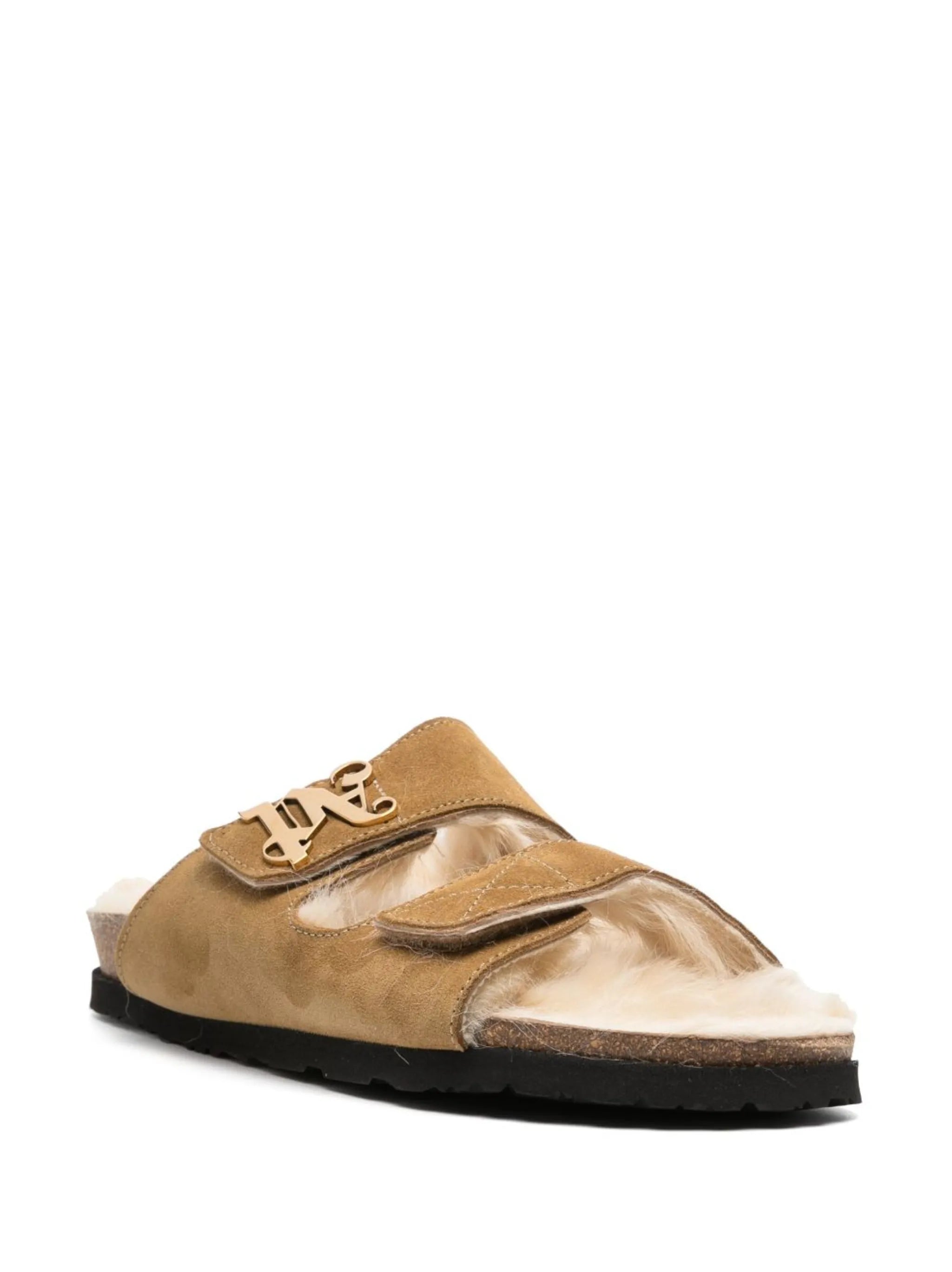 logo-plaque suede sandals