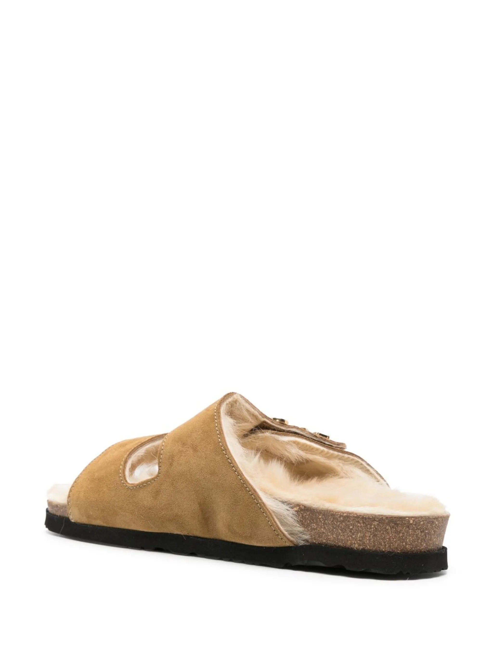 logo-plaque suede sandals