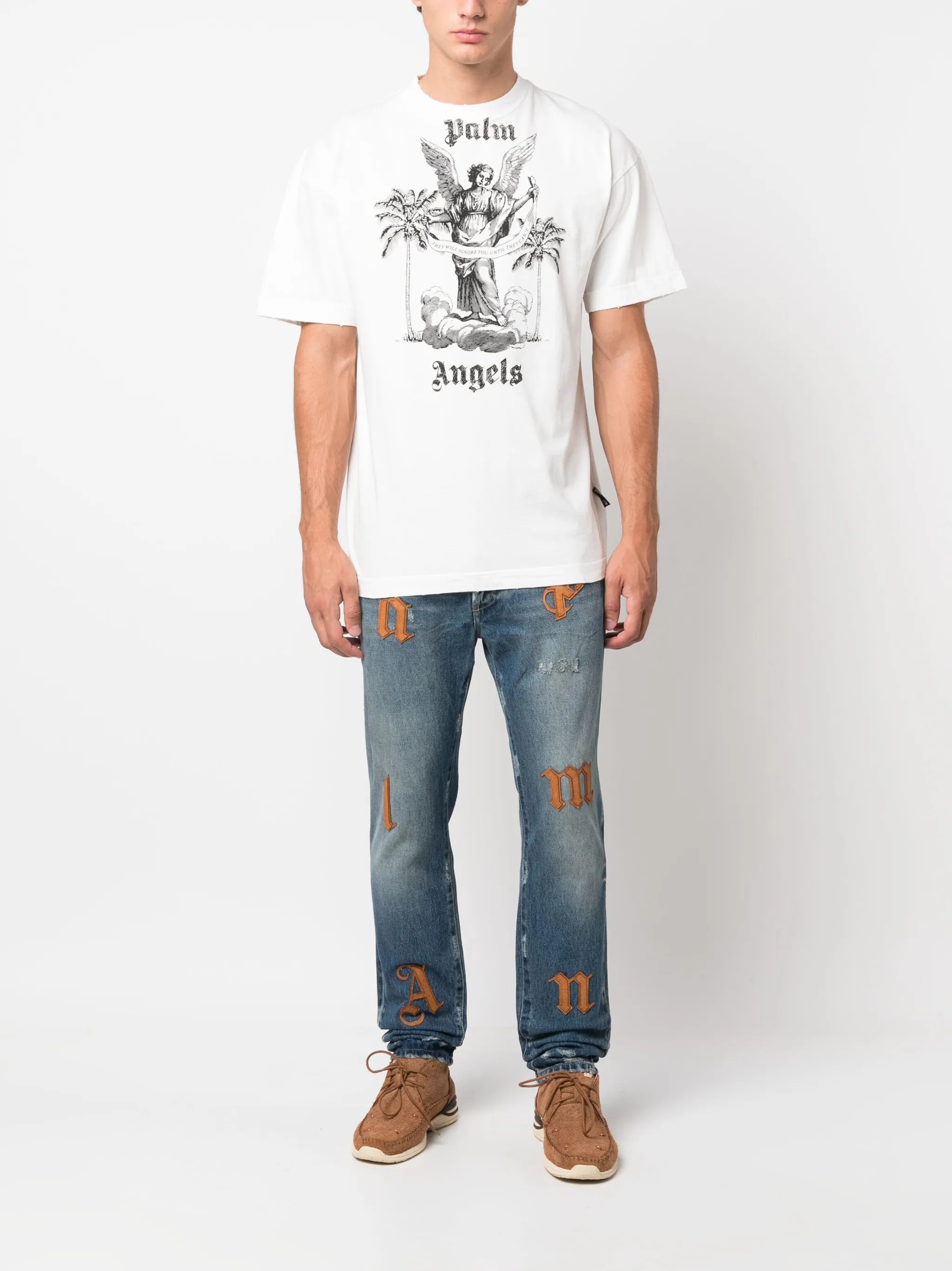 logo-patch regular jeans