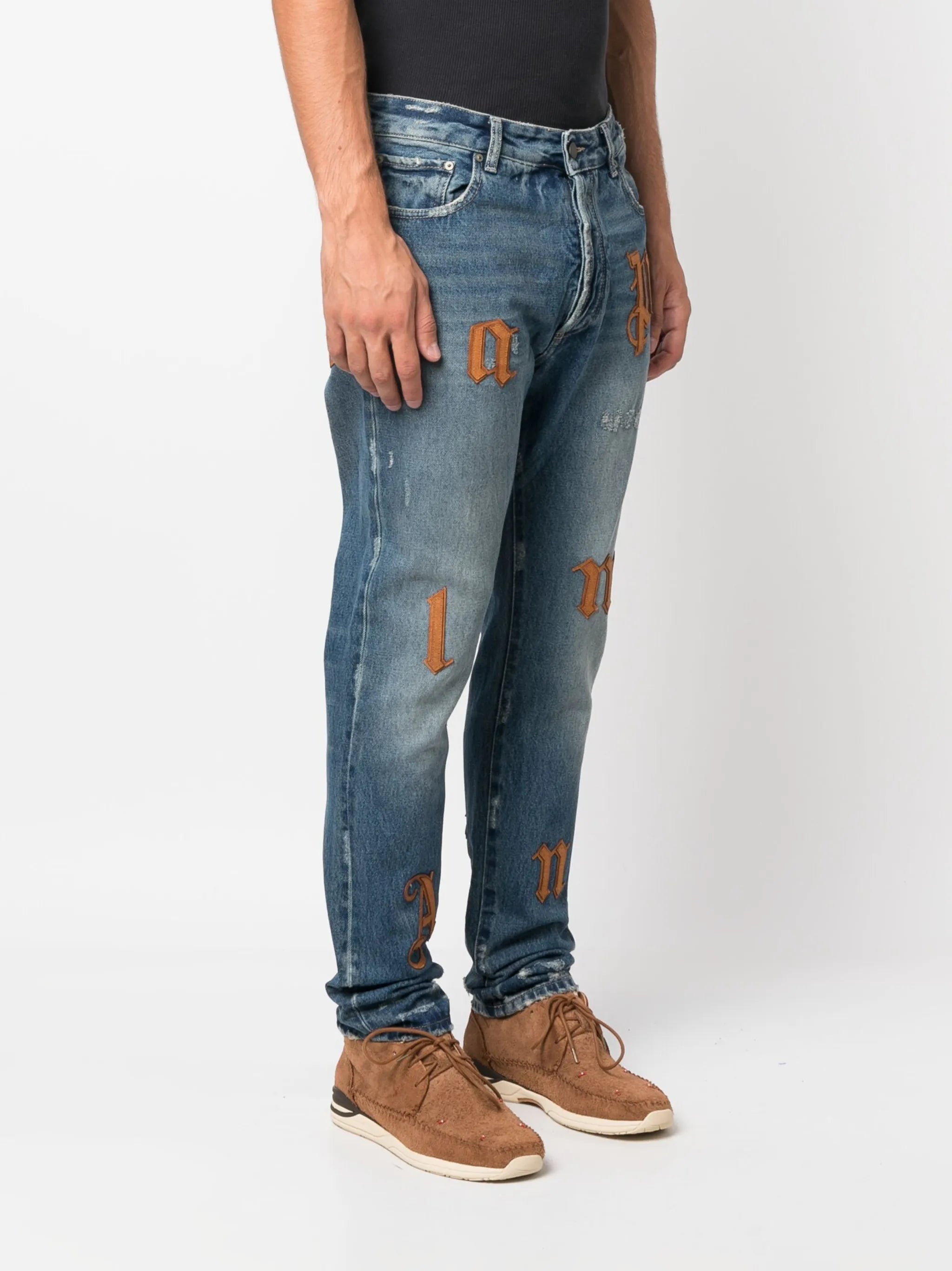 logo-patch regular jeans