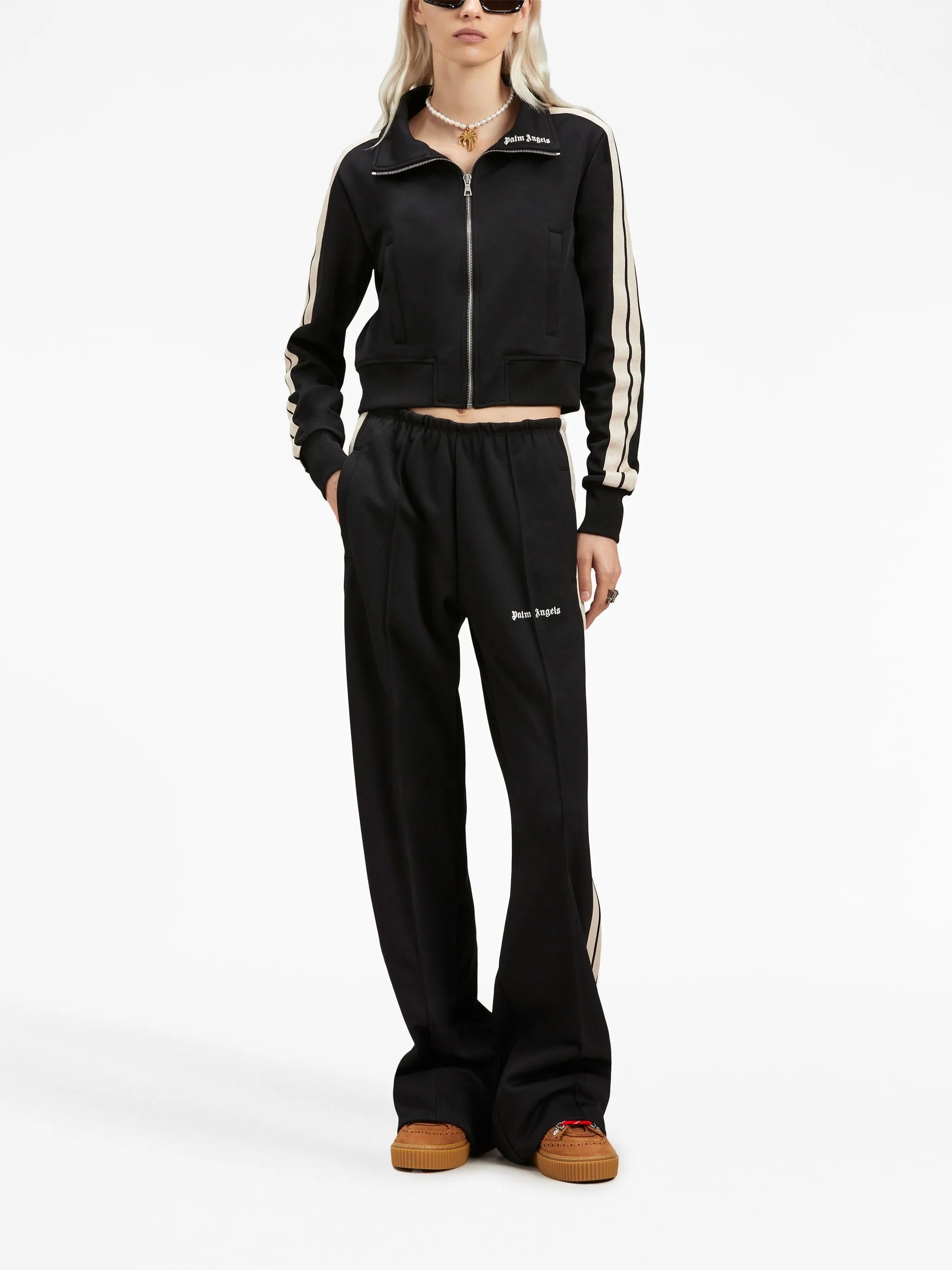 stripe-detail loose-fit track pants