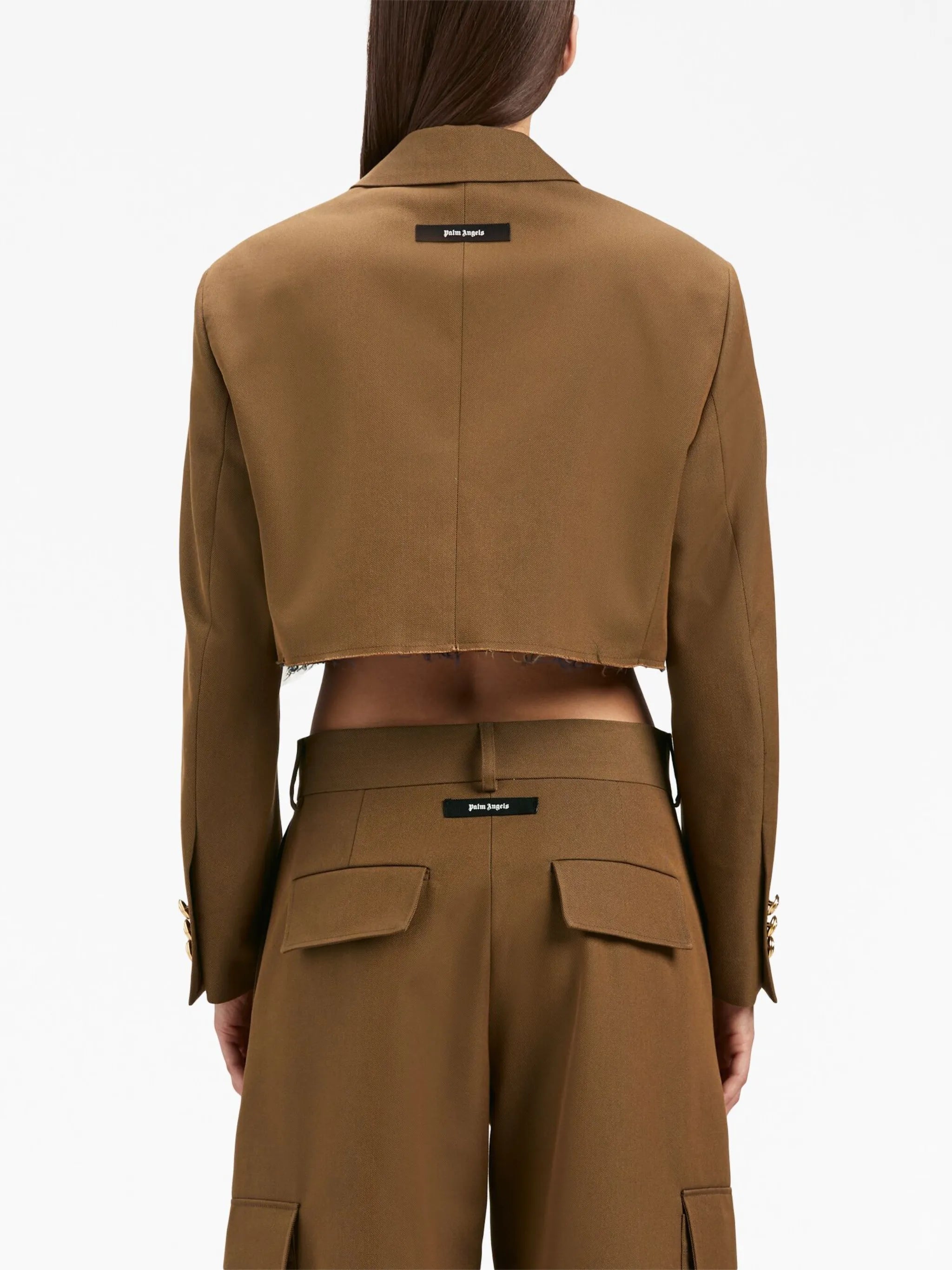 double-breasted cropped blazer