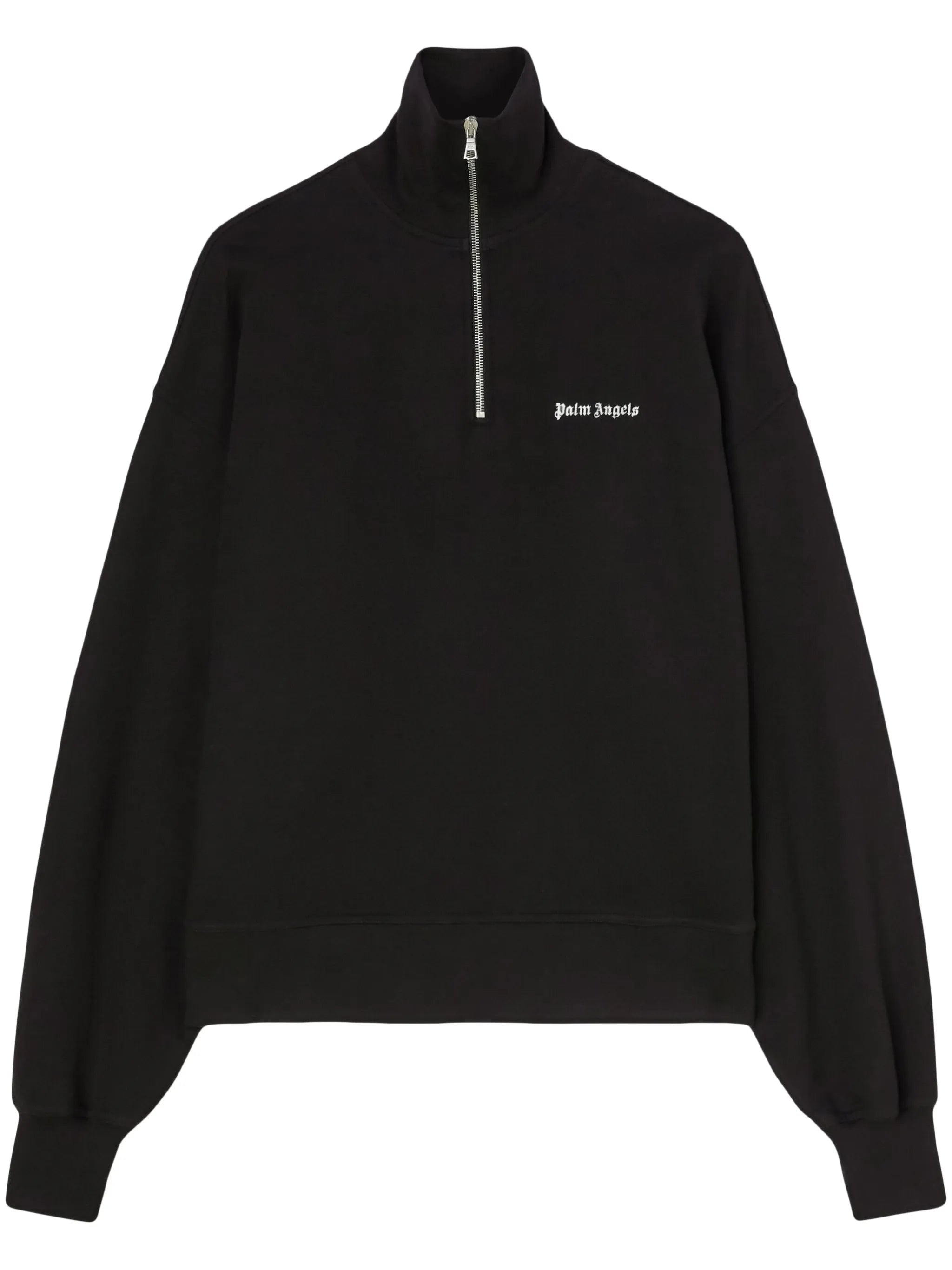 logo-embroidered half-zip sweatshirt