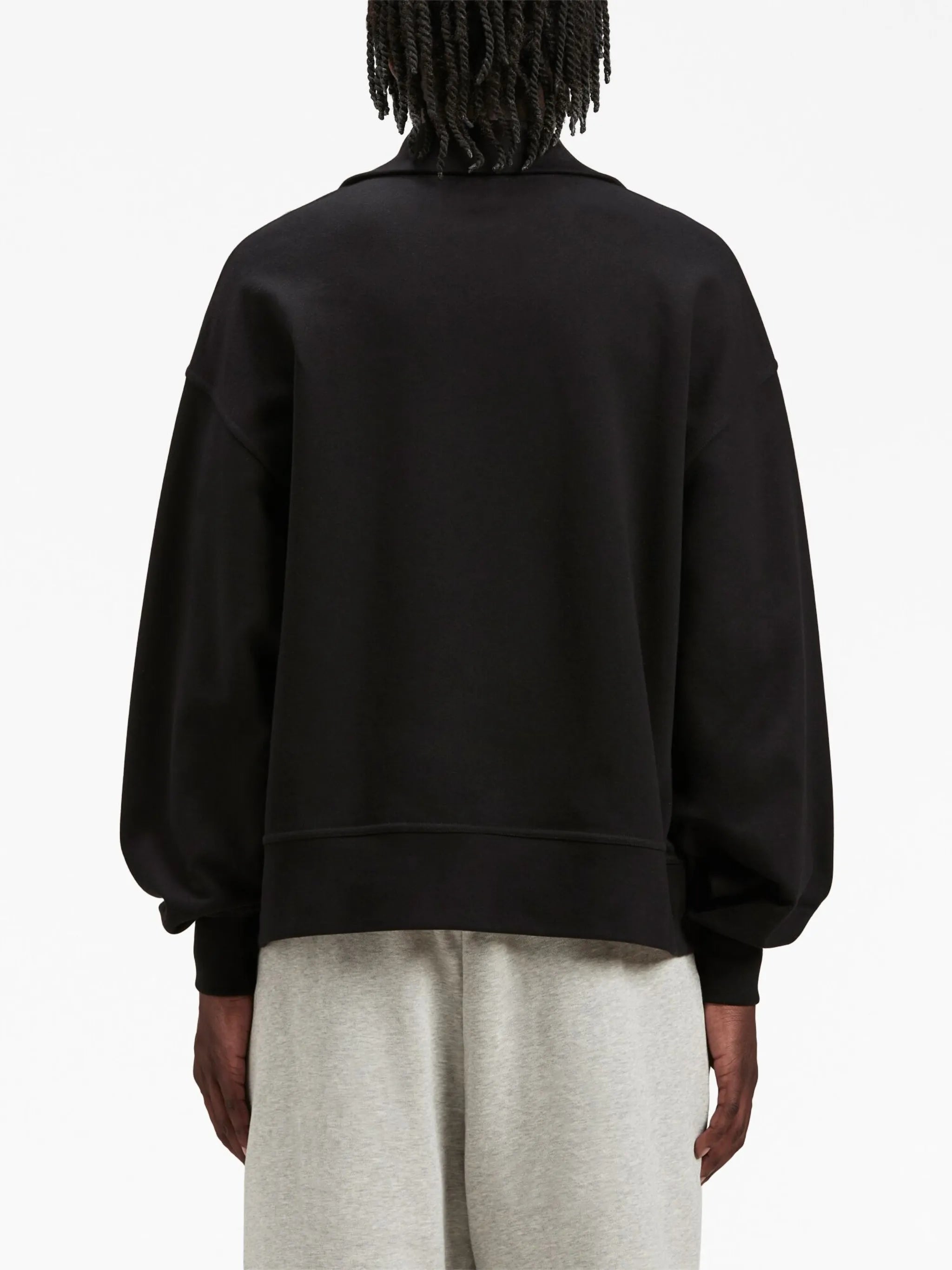 logo-embroidered half-zip sweatshirt