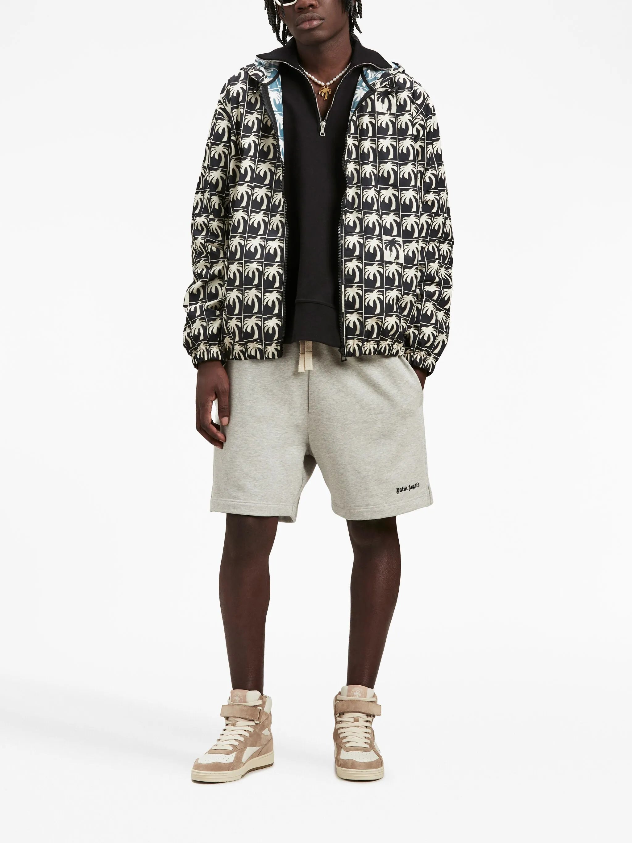 logo-embroidered half-zip sweatshirt