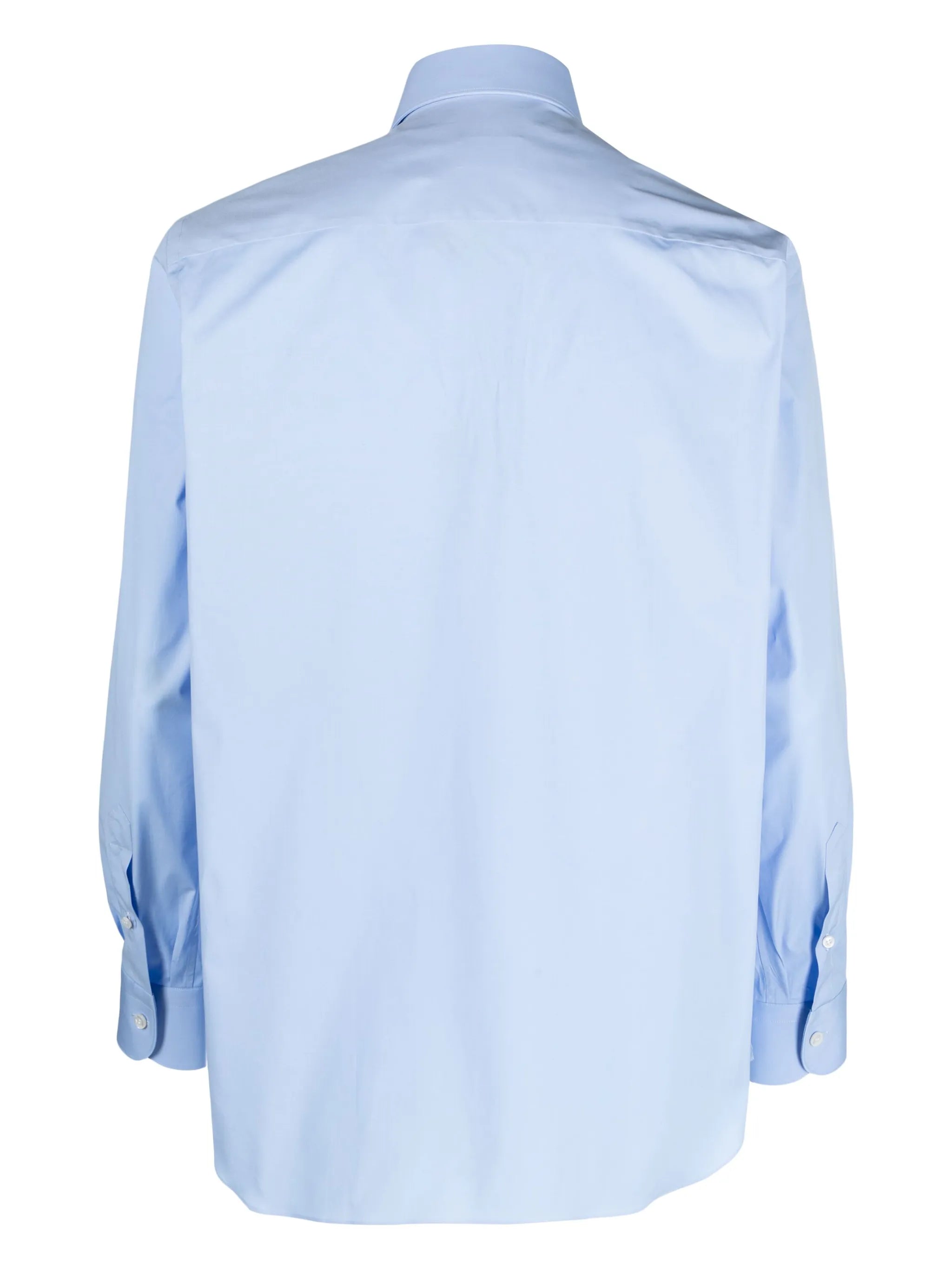 stretch-cotton pointed-collar shirt