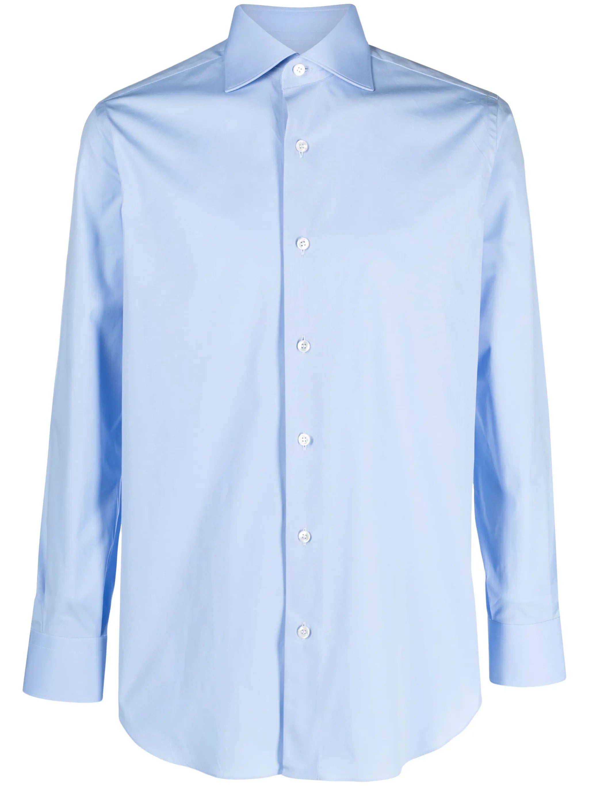 stretch-cotton pointed-collar shirt