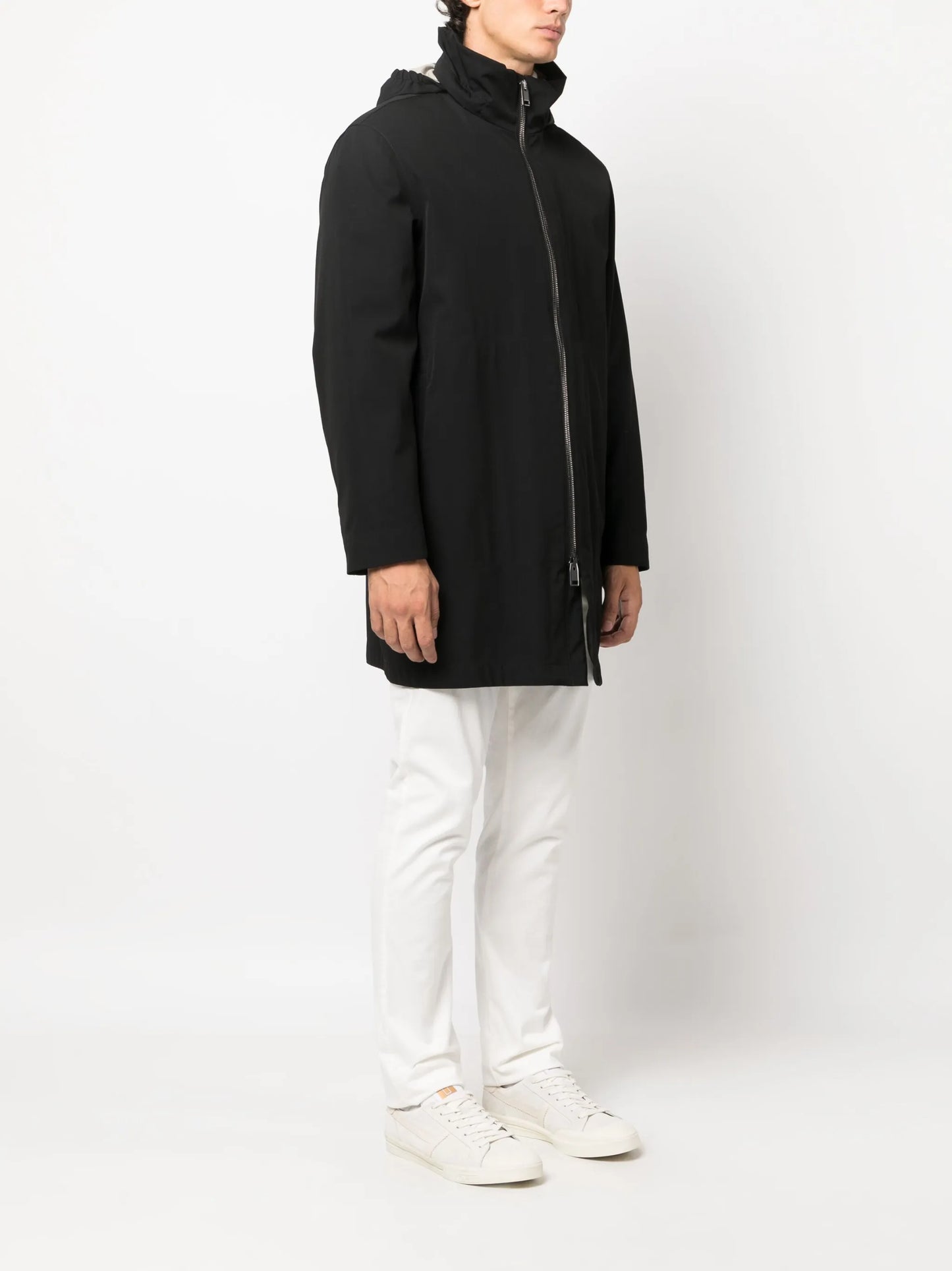 hooded cashmere-blend parka coat