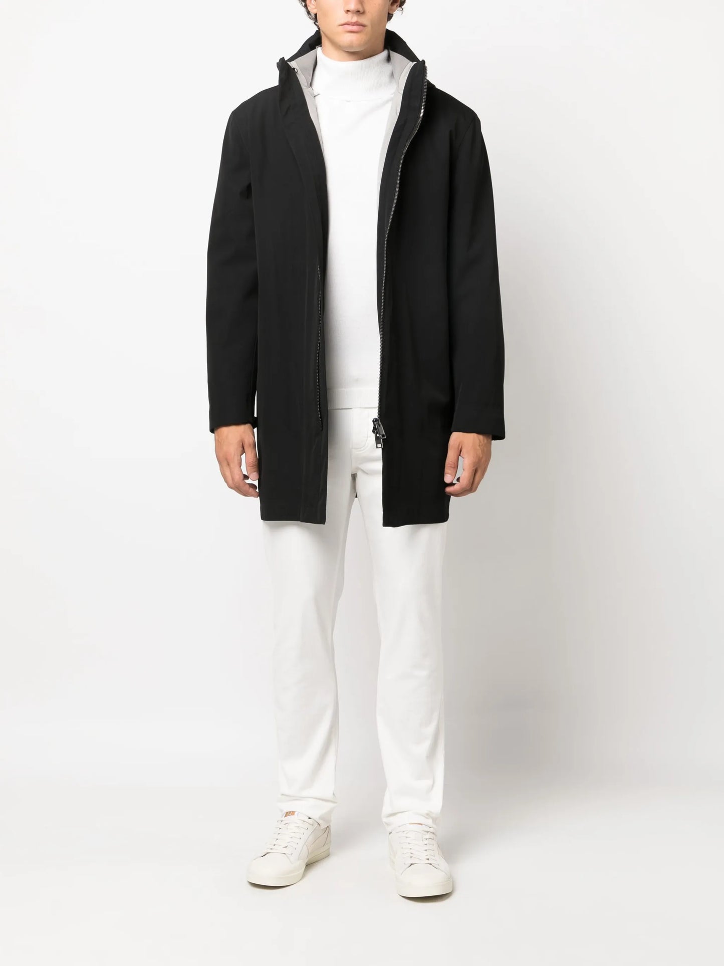 hooded cashmere-blend parka coat
