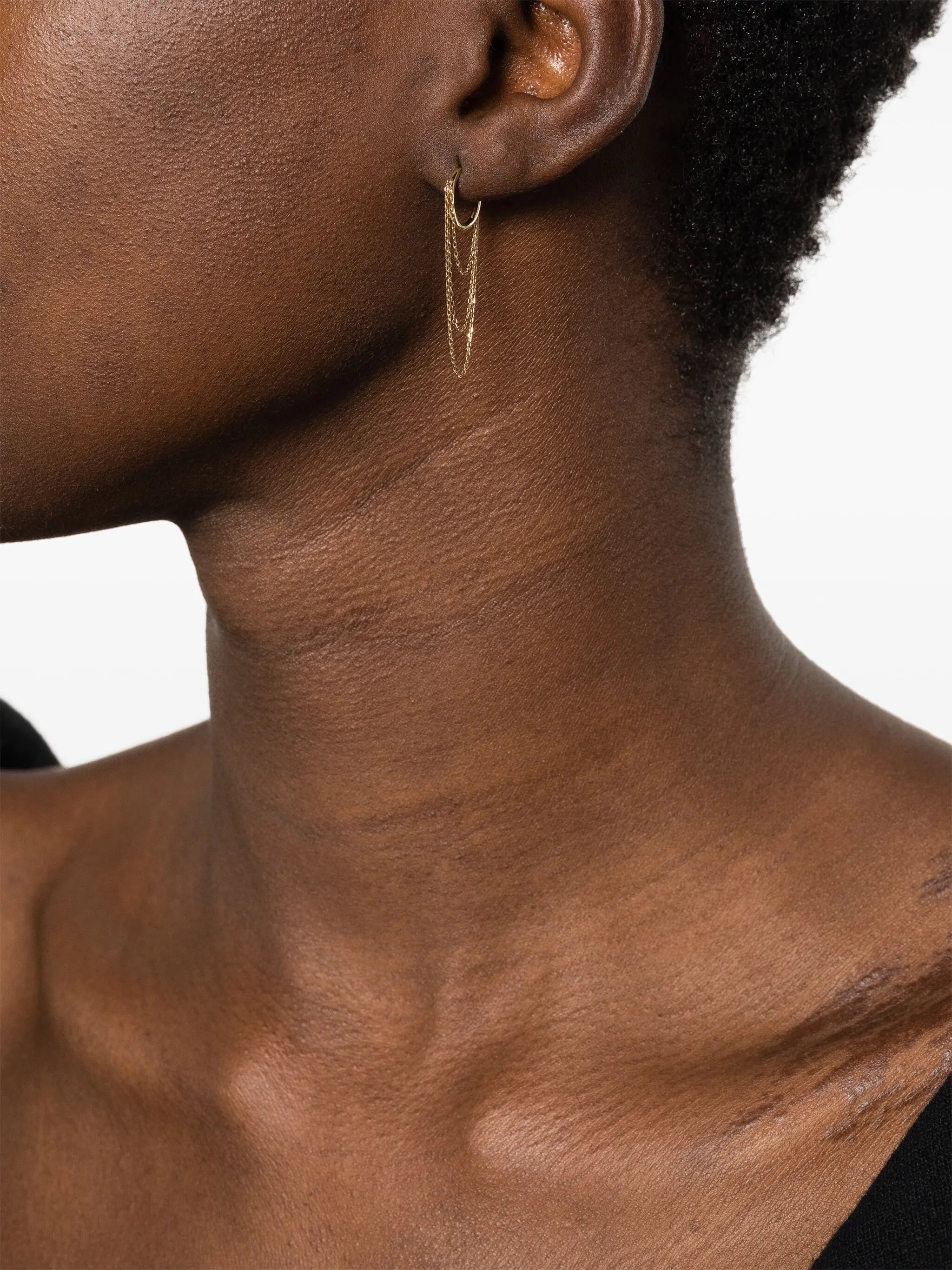 18kt yellow gold chain-link drop earring