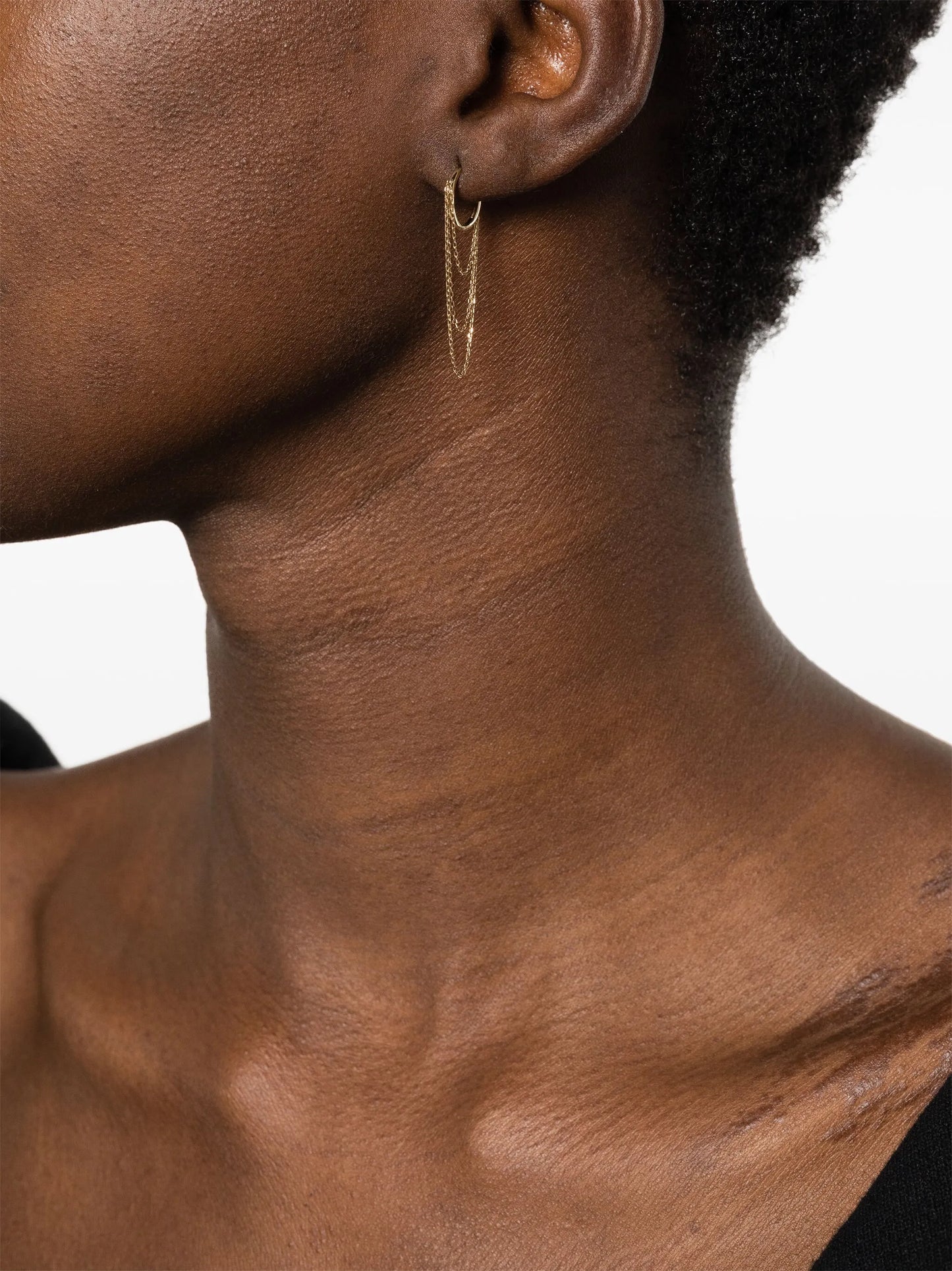 18kt yellow gold chain-link drop earring