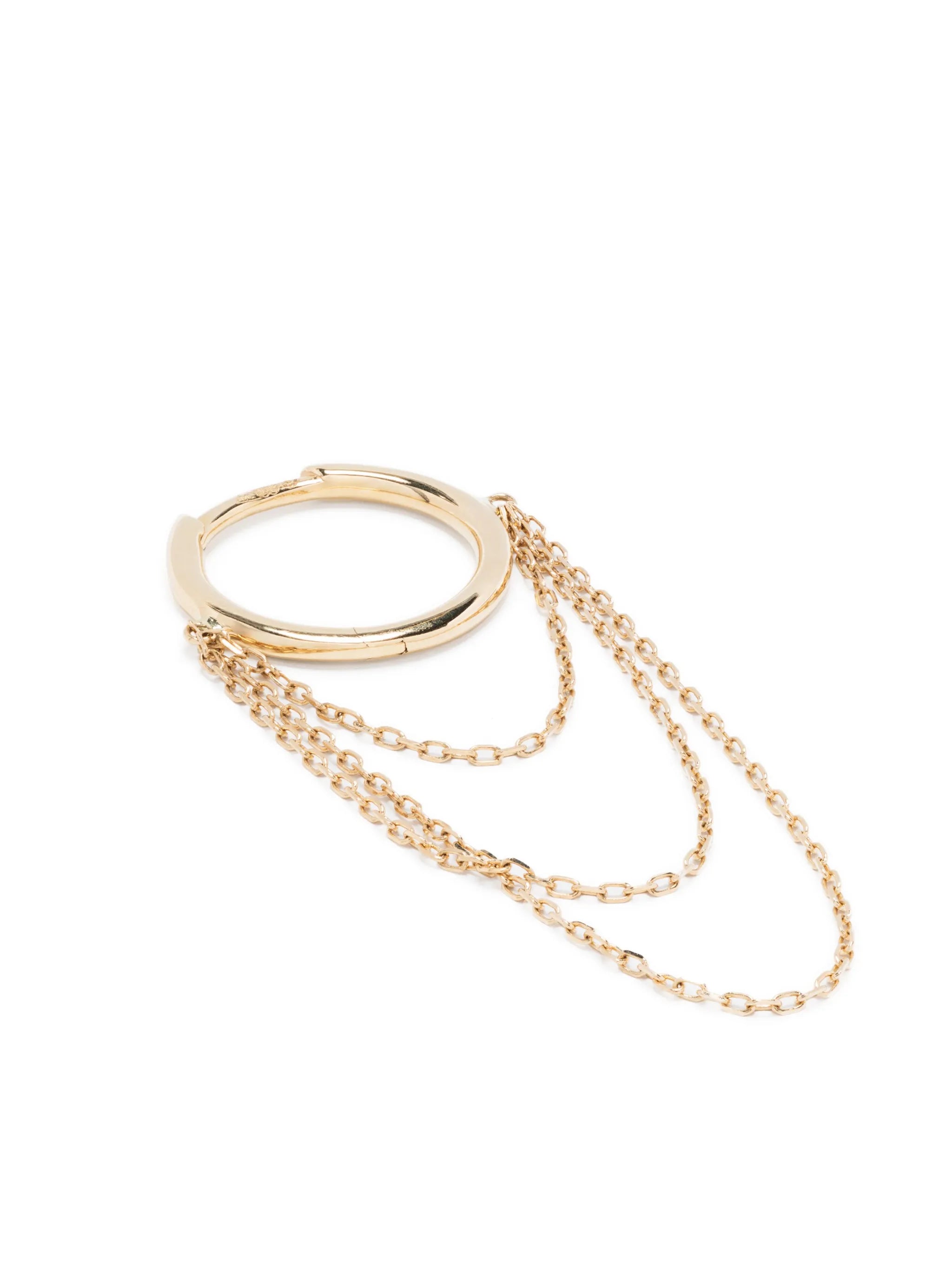 18kt yellow gold chain-link drop earring