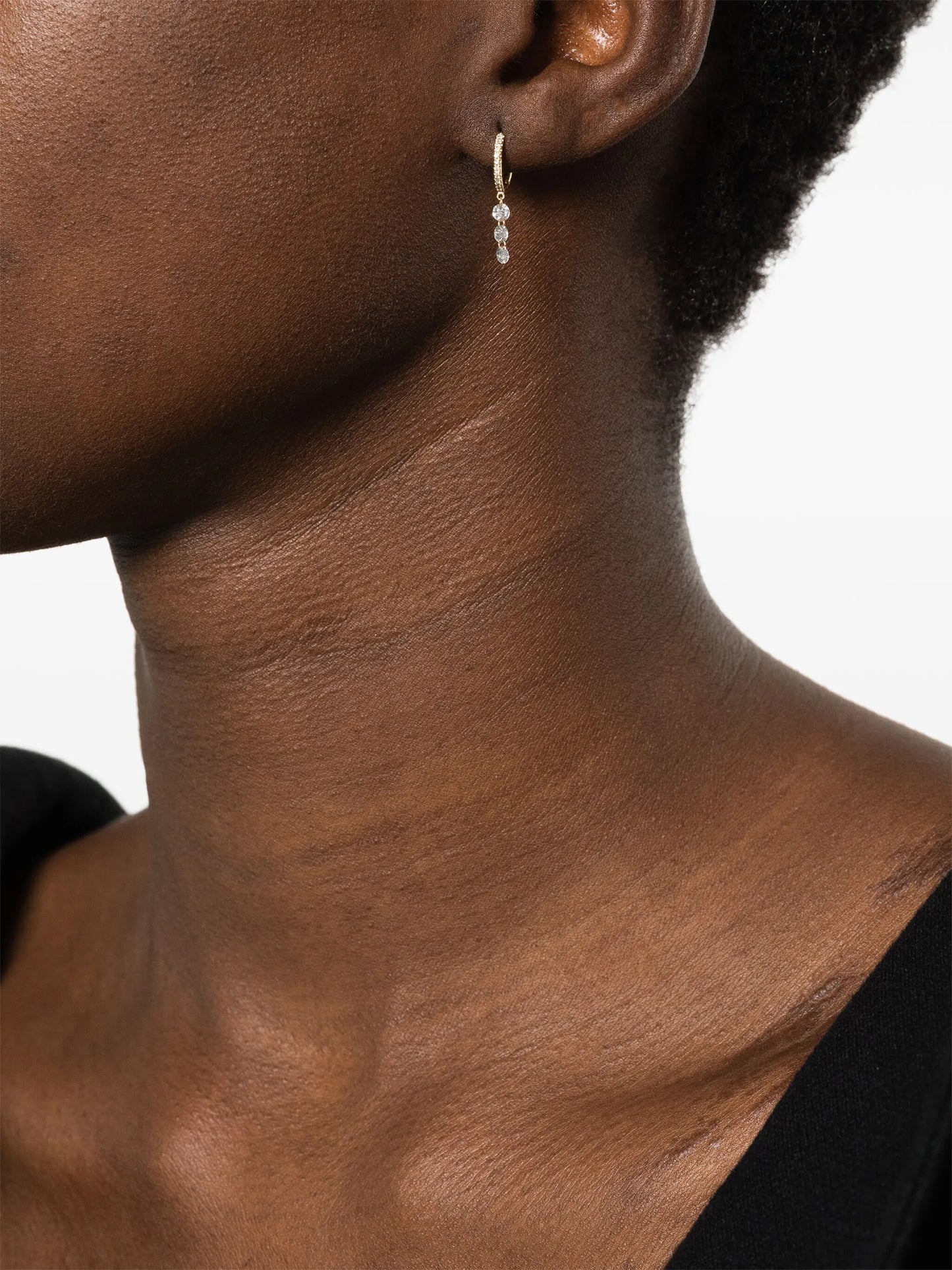 18kt yellow gold diamond drop earring