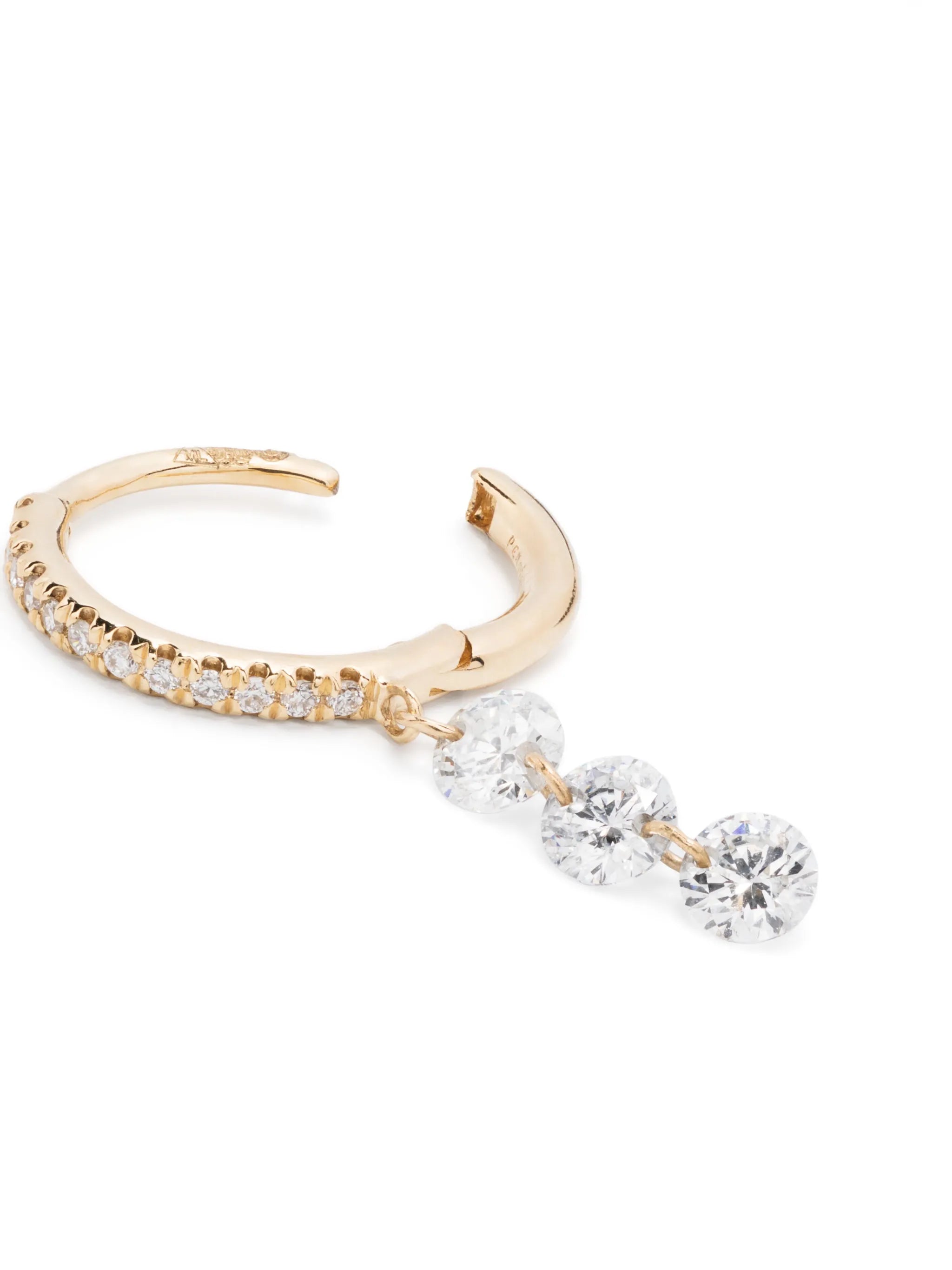 18kt yellow gold diamond drop earring