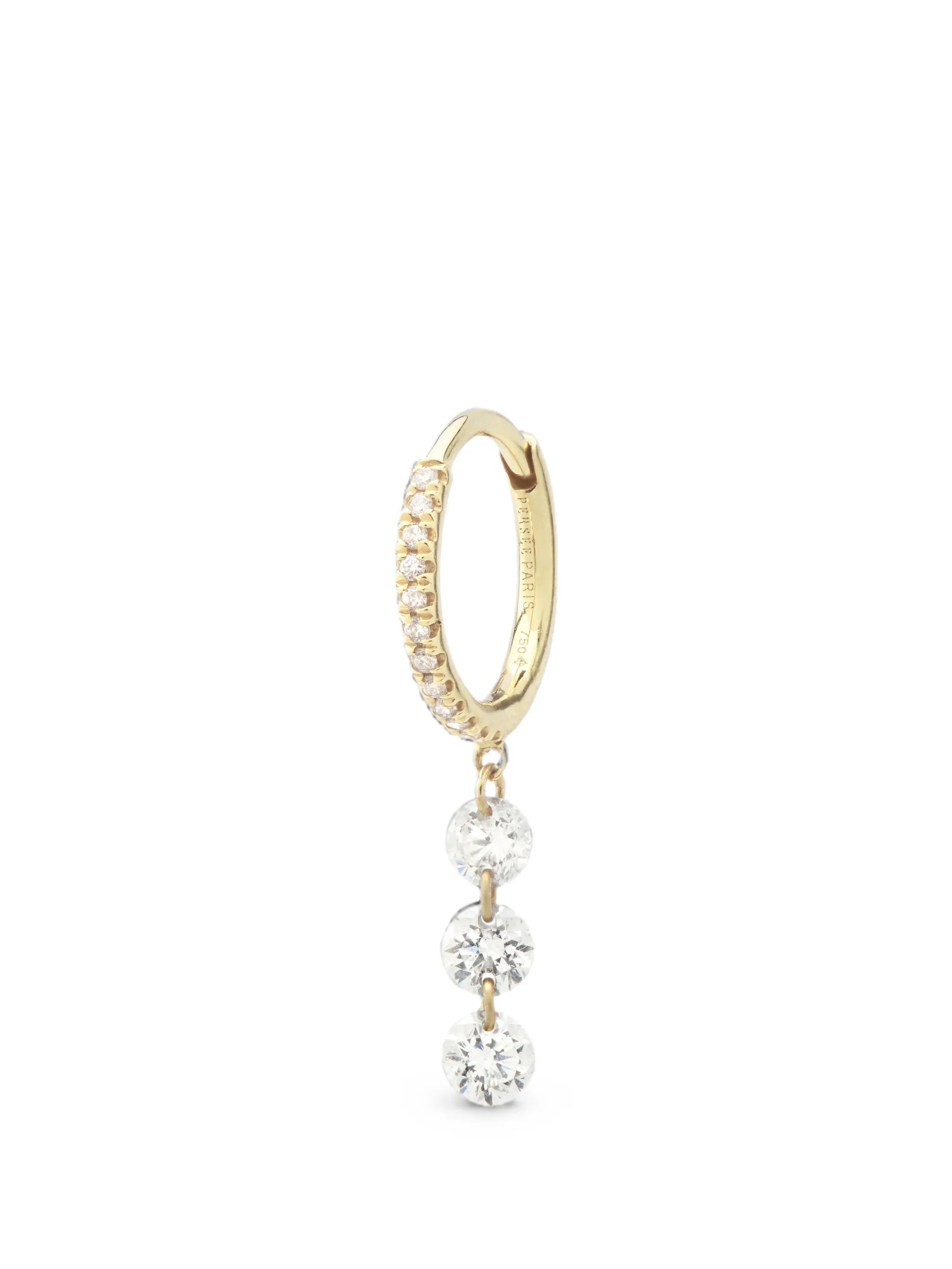 diamond drop-design earring