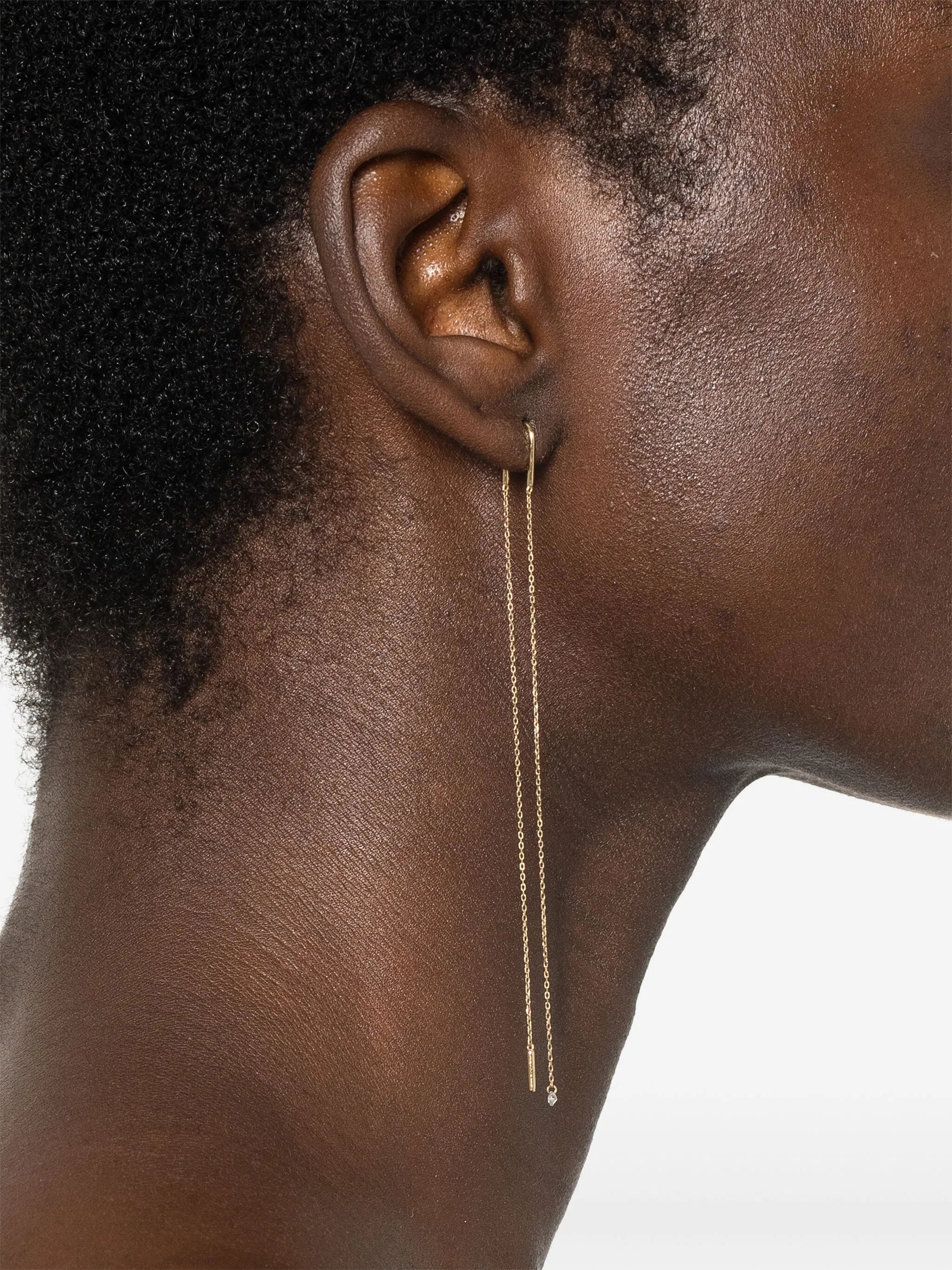 18kt yellow gold Danaé diamond earring