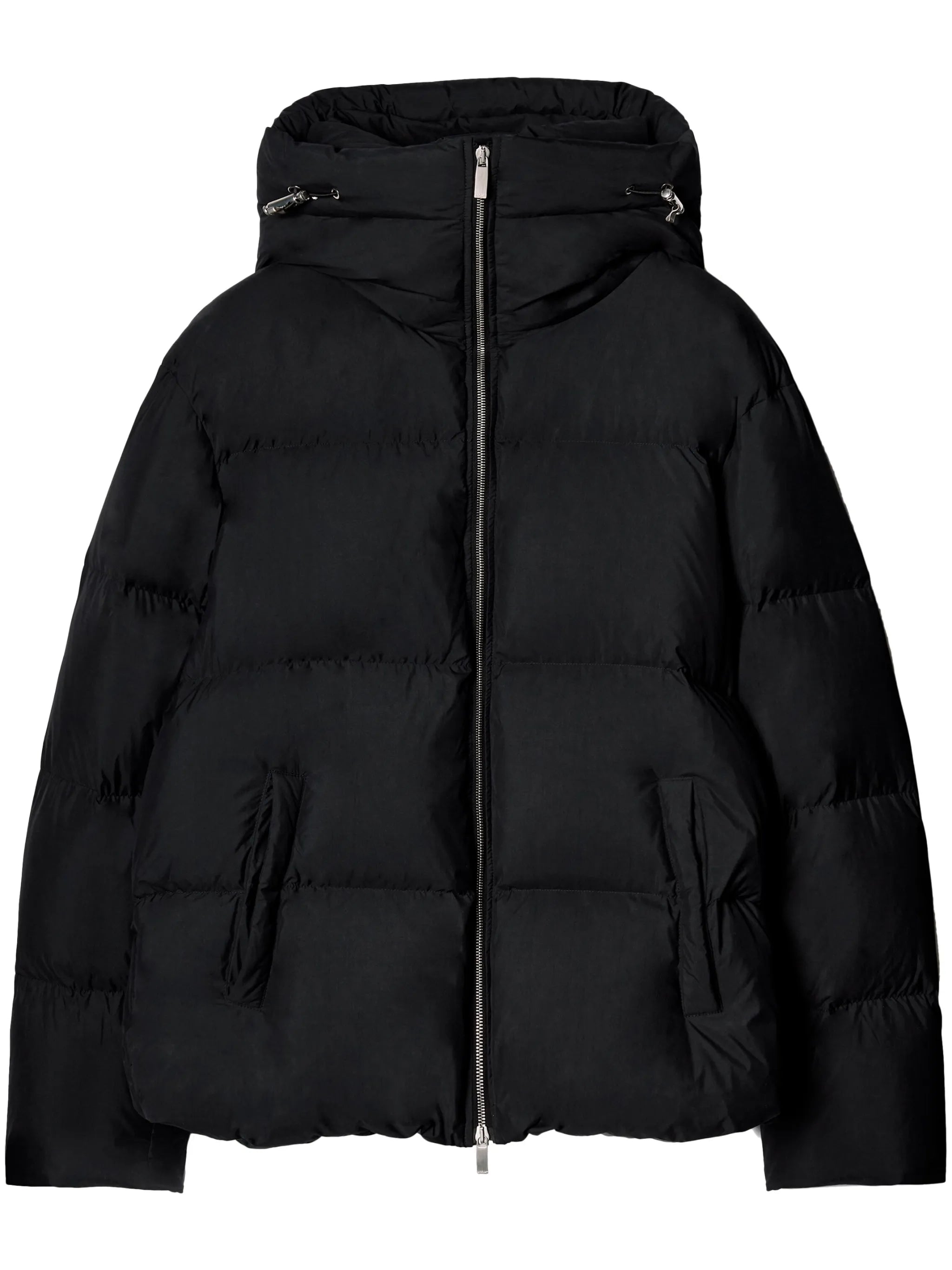 zip-fastening padded jacket