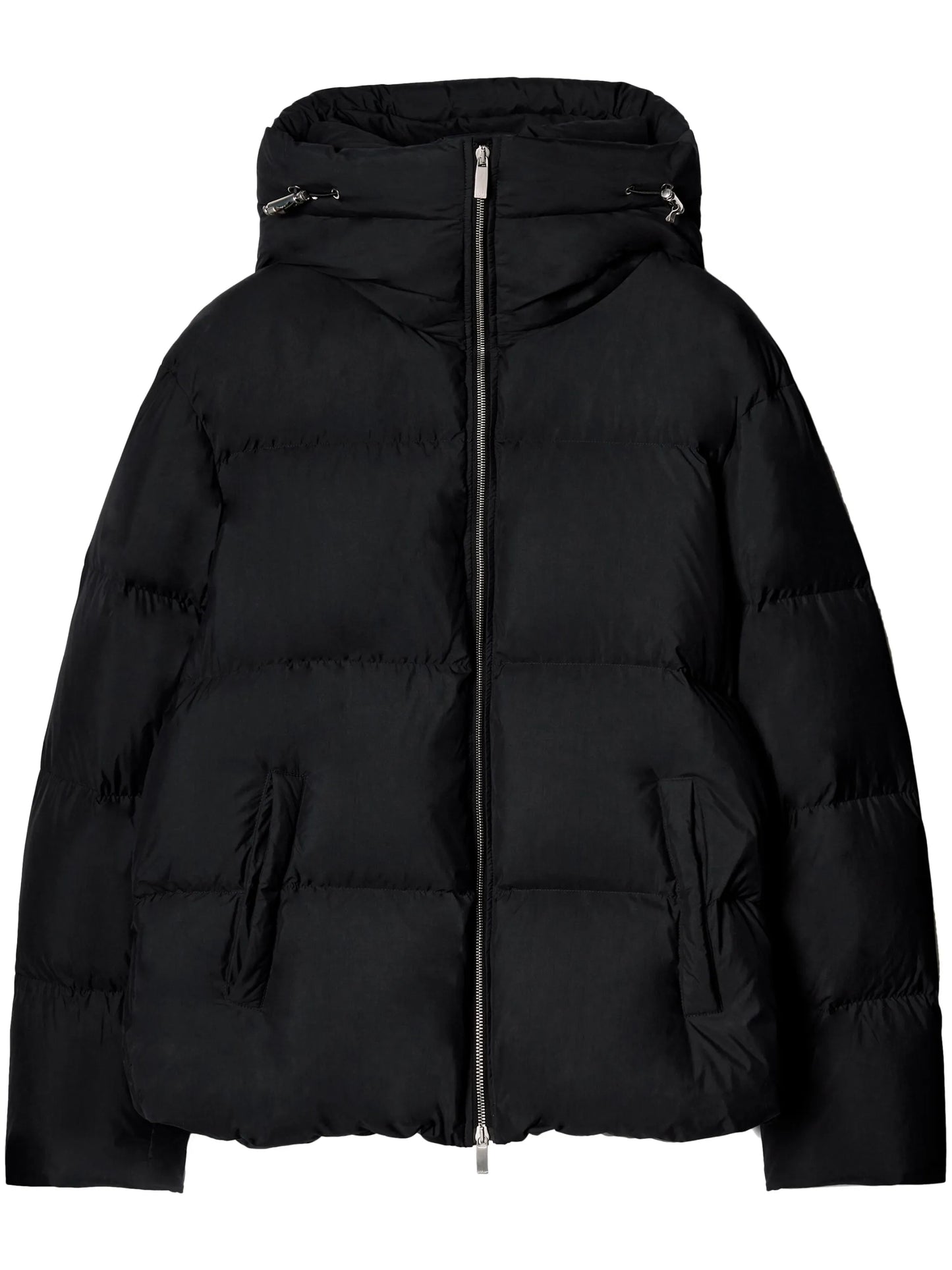 zip-fastening padded jacket