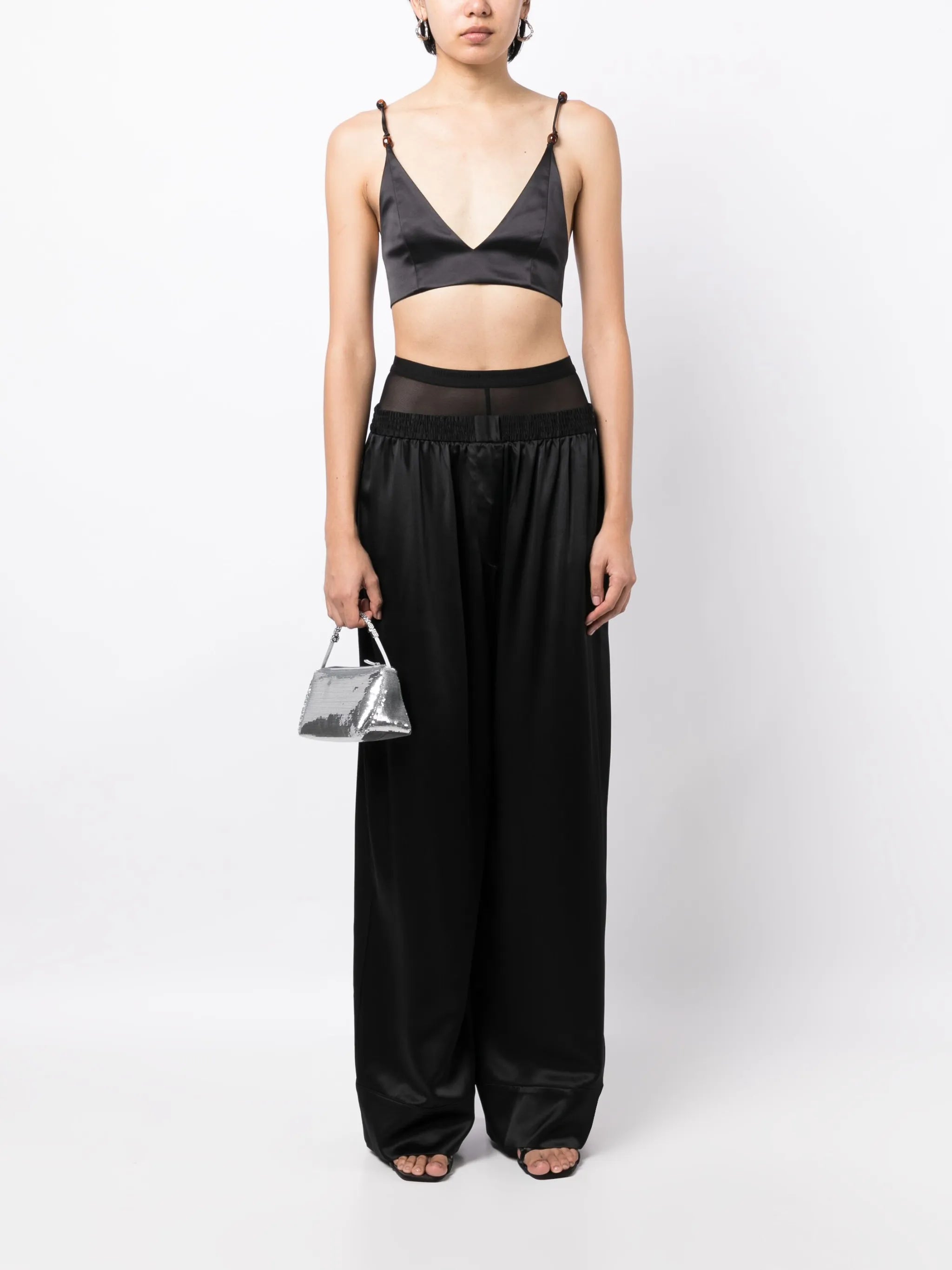 layered mesh boxer trousers