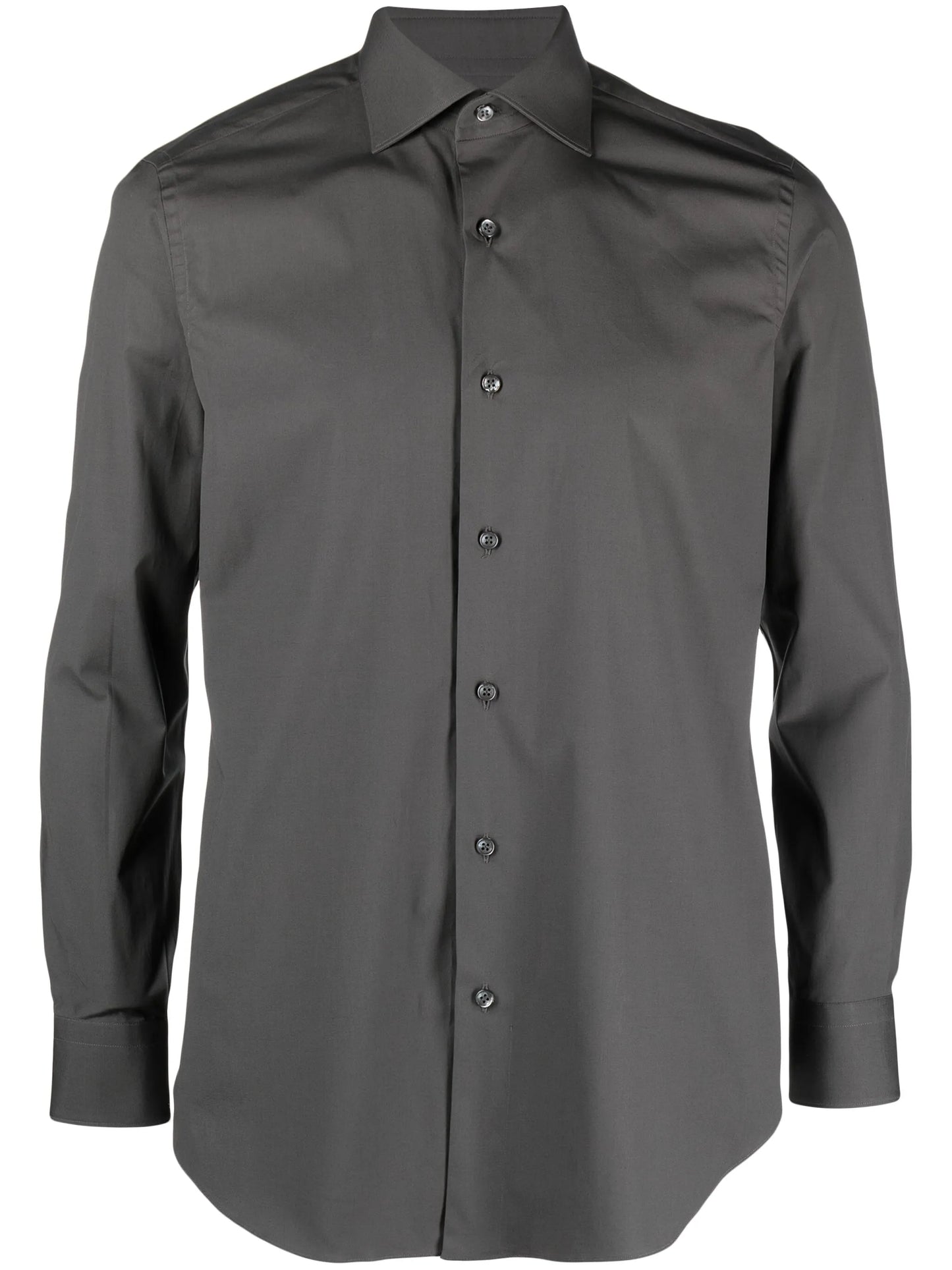 stretch-cotton pointed-collar shirt