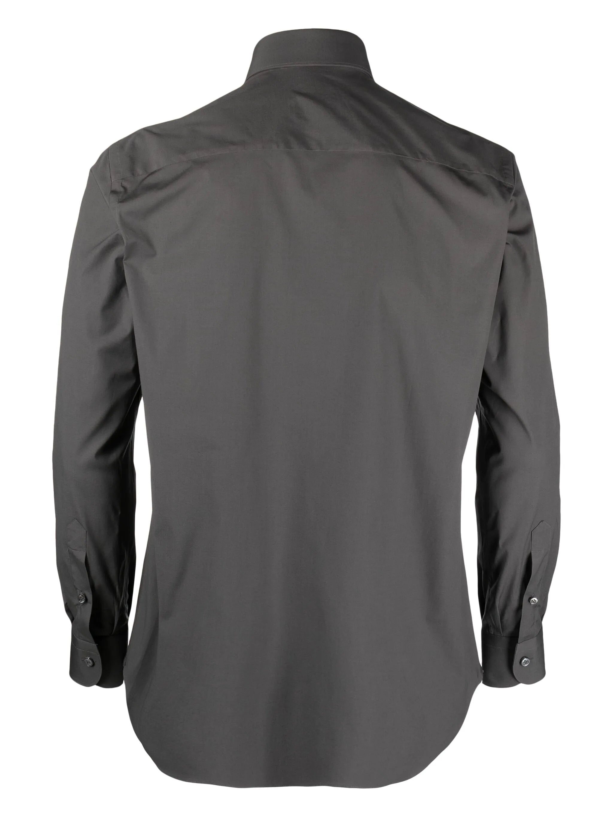 stretch-cotton pointed-collar shirt